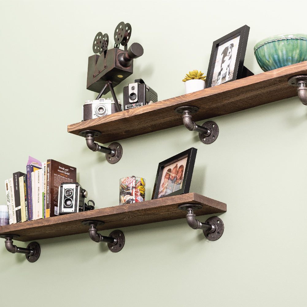 RESTORE Sunset Brown 36 in. Shelves with L-Shaped Brackets