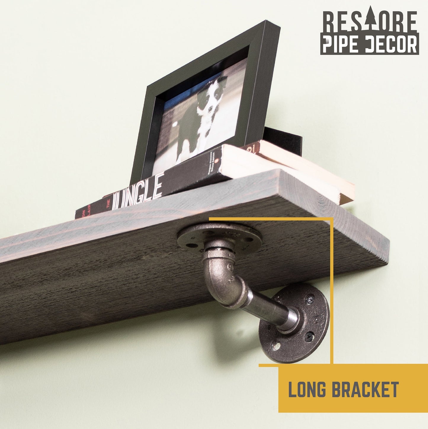 RESTORE Riverstone Grey 36 in. Shelves with L-Shaped Brackets