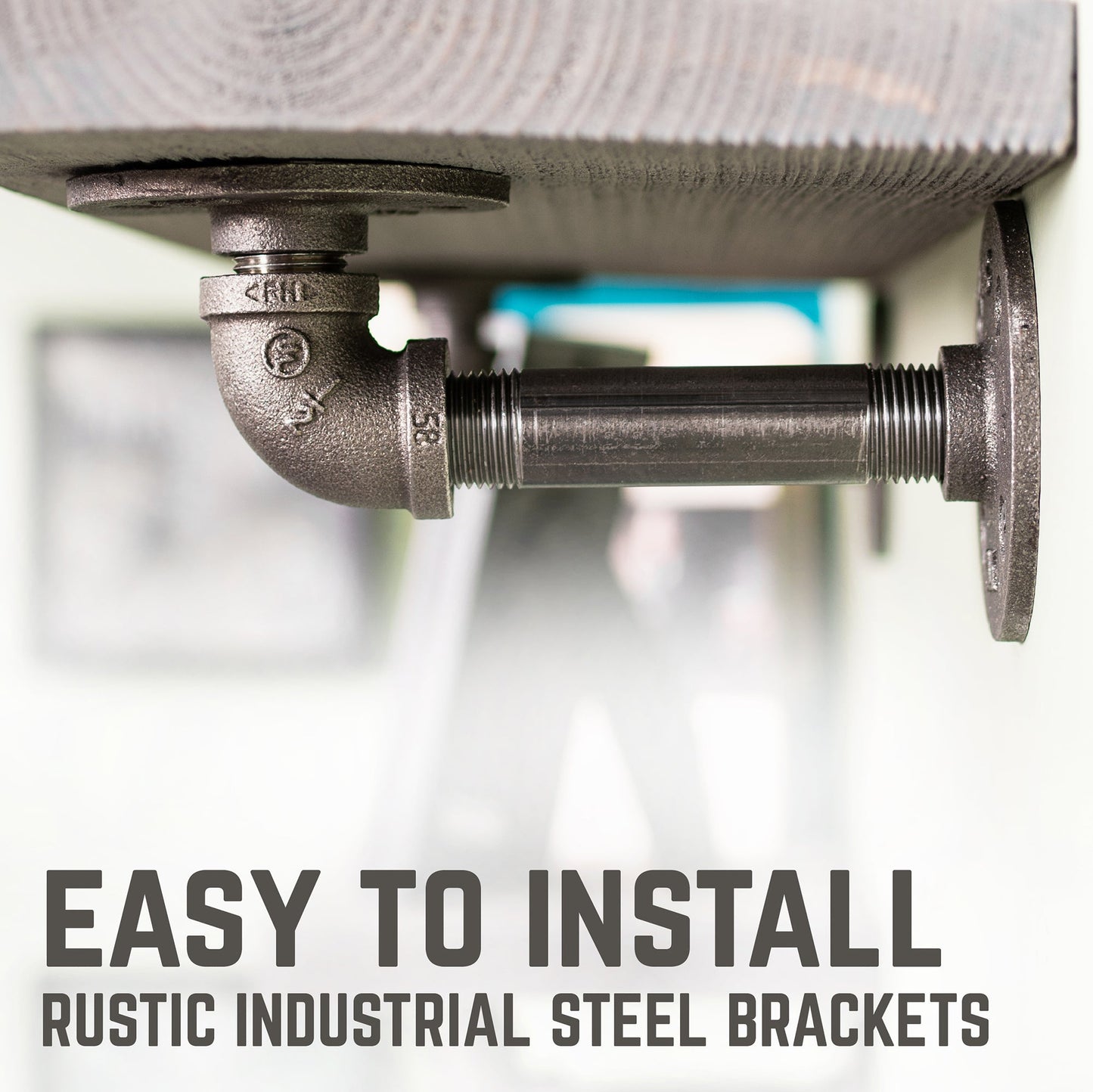 RESTORE Riverstone Grey 36 in. Shelves with L-Shaped Brackets