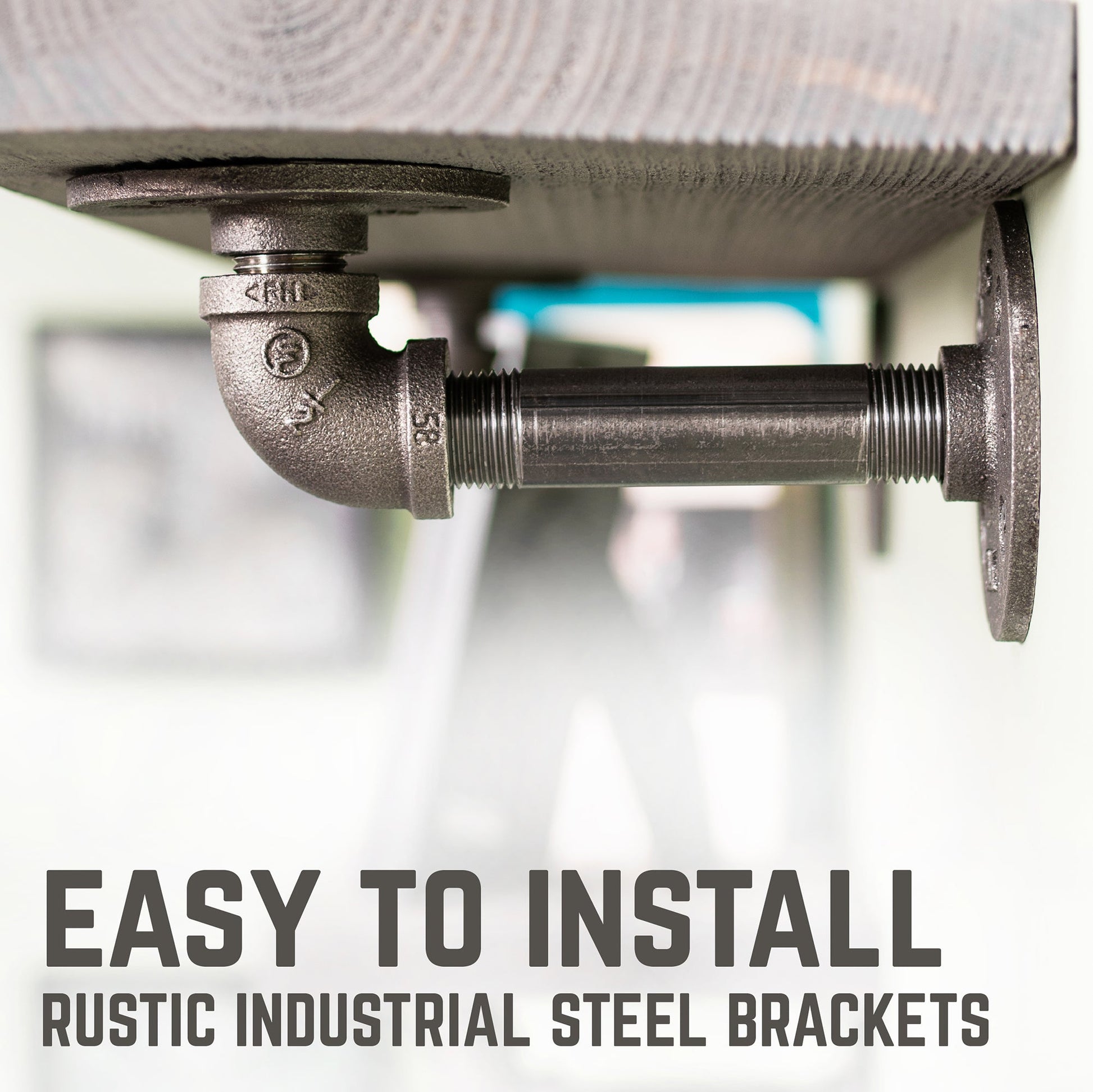 RESTORE Riverstone Grey 36 in. Shelves with L-Shaped Brackets