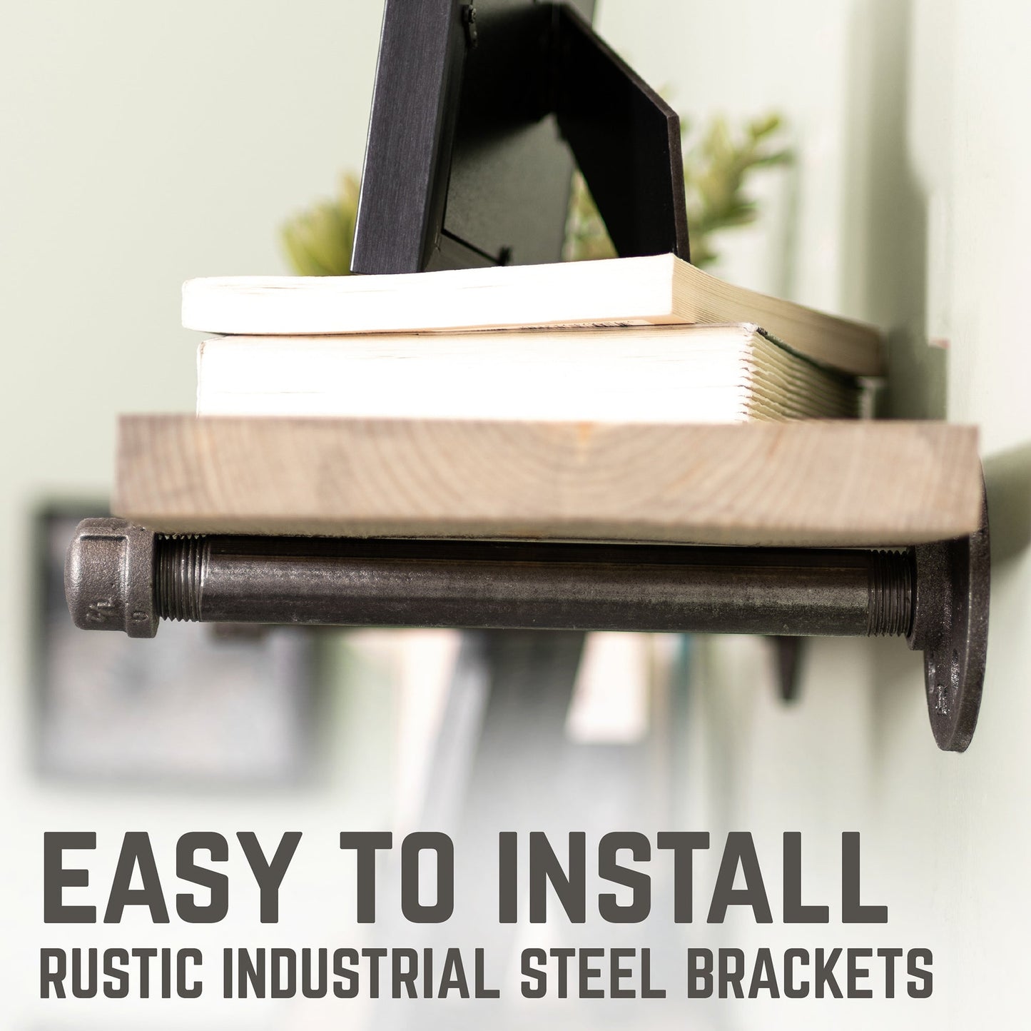 RESTORE Driftwood Tan 36 in. Shelves with Straight Brackets