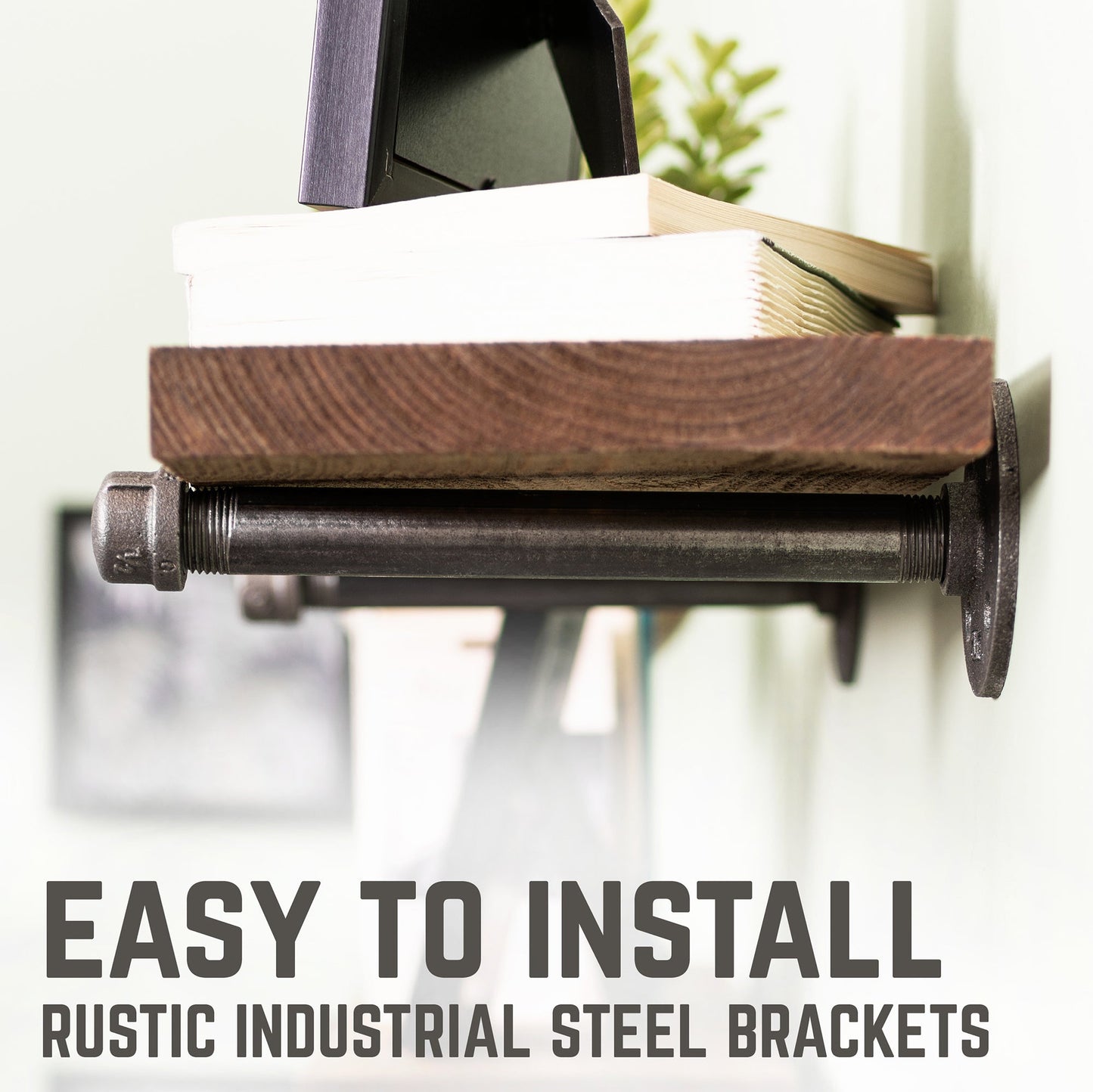 RESTORE Autumn Brown 36 in. Shelves with Straight Brackets