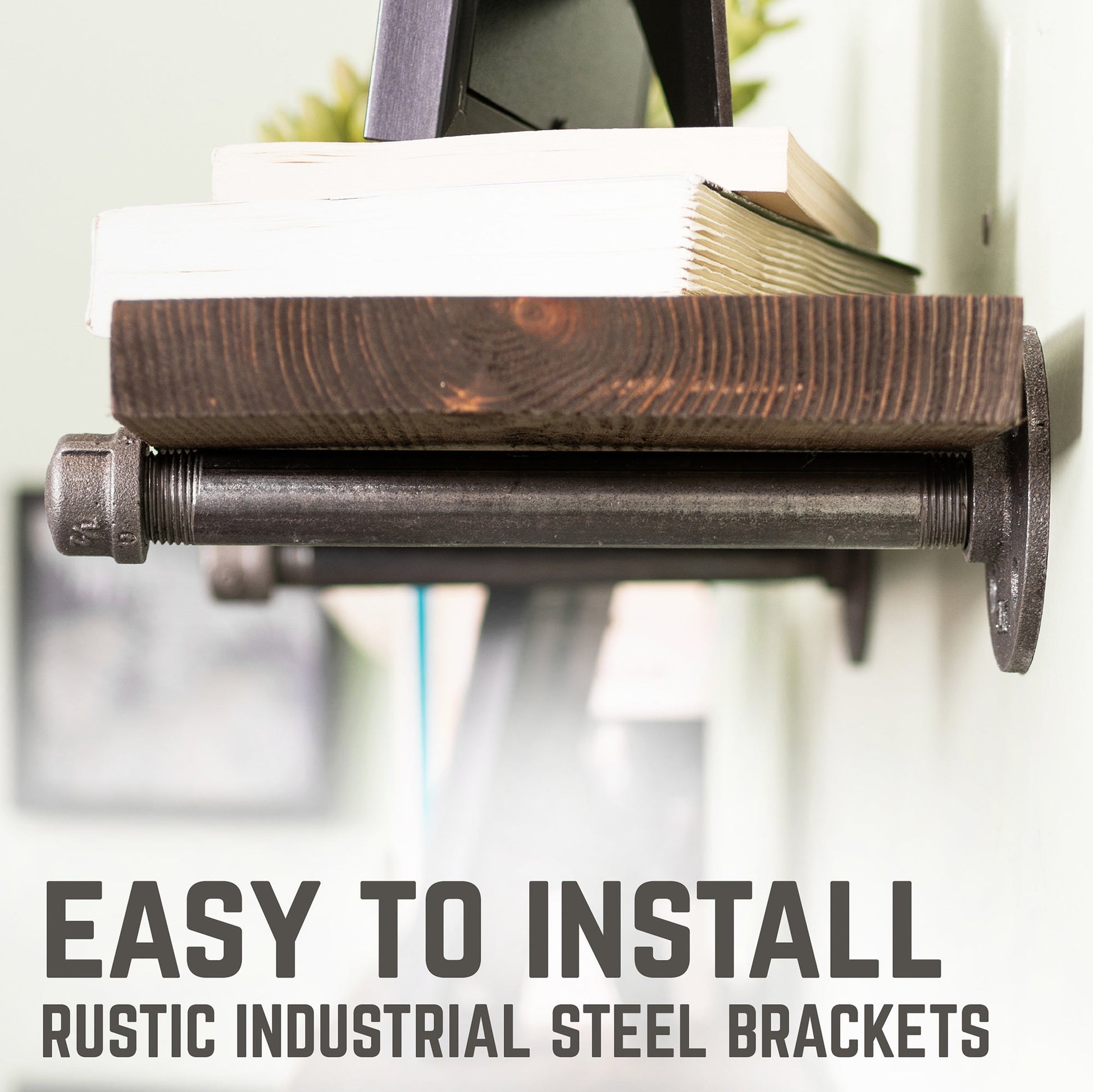 RESTORE Trail Brown 36 in. Shelves with Straight Brackets