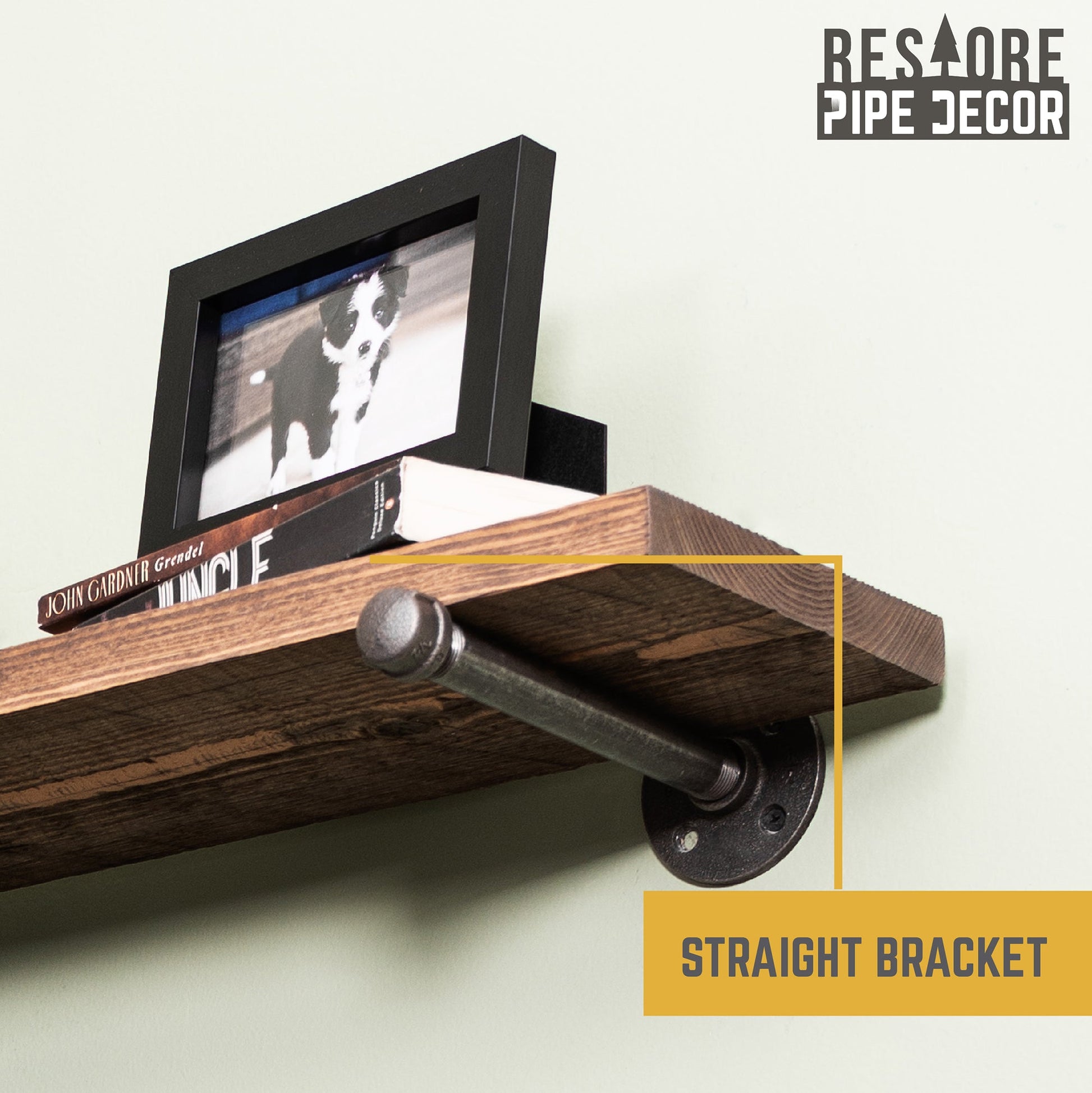 RESTORE Sunset Brown 36 in. Shelves with Straight Brackets