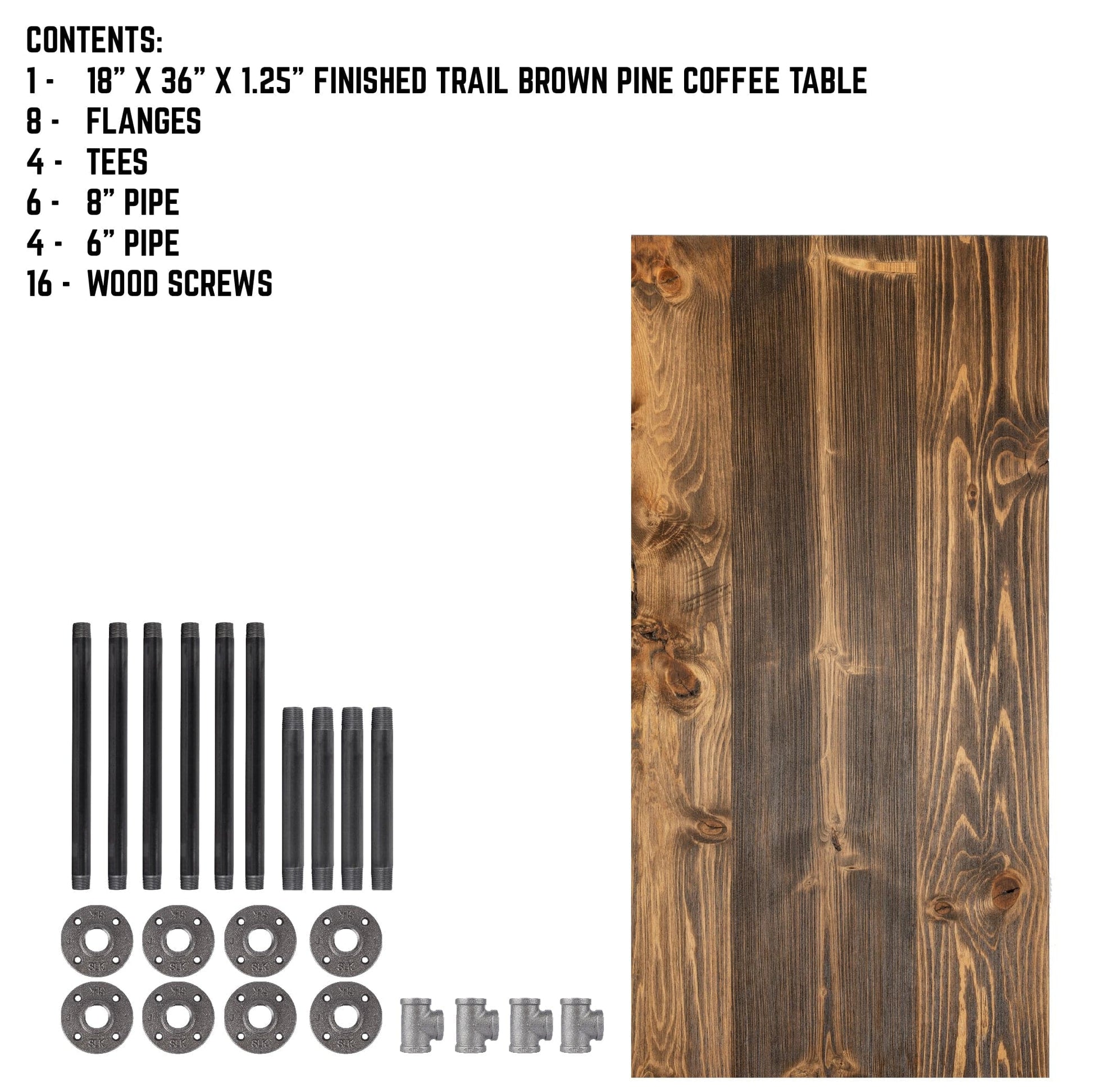 RESTORE Trail Brown Solid Wood Coffee Table