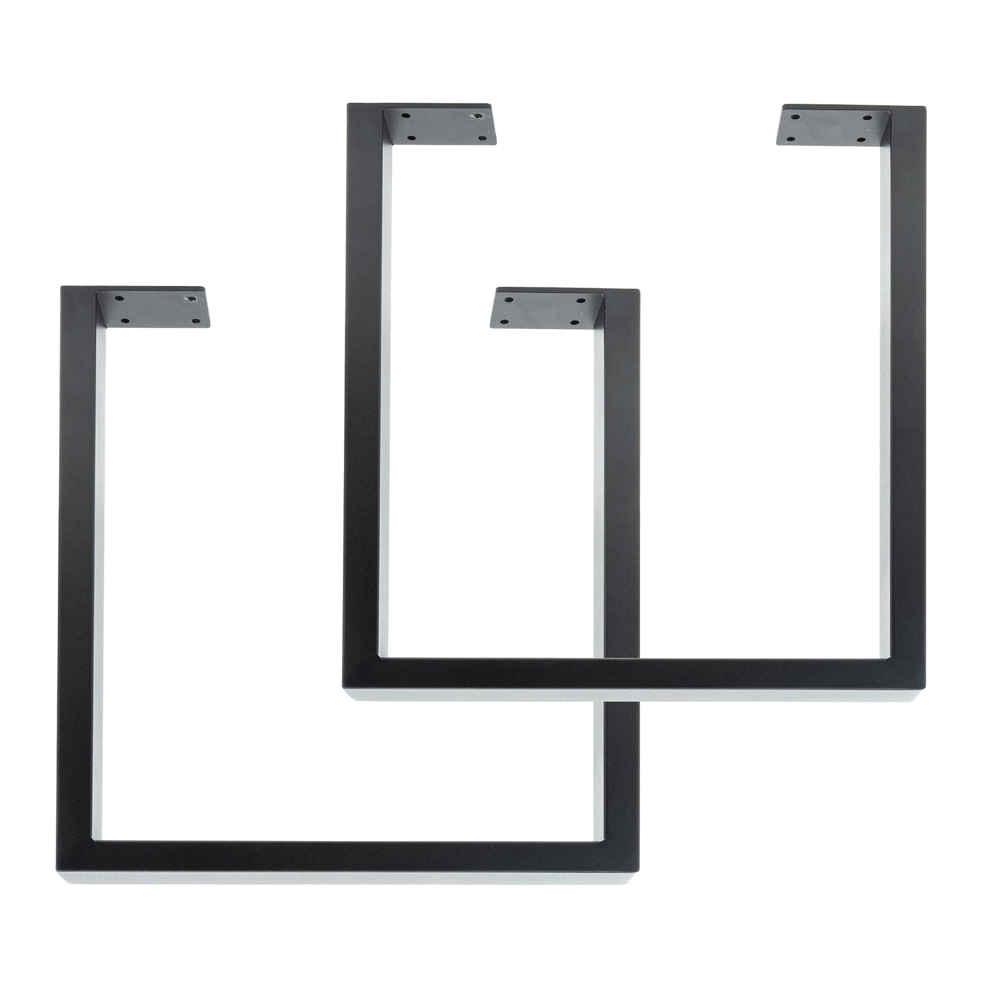 12 in. Skyline Matte Black Square Metal Landscape Coffee Table Legs - 2 Pack