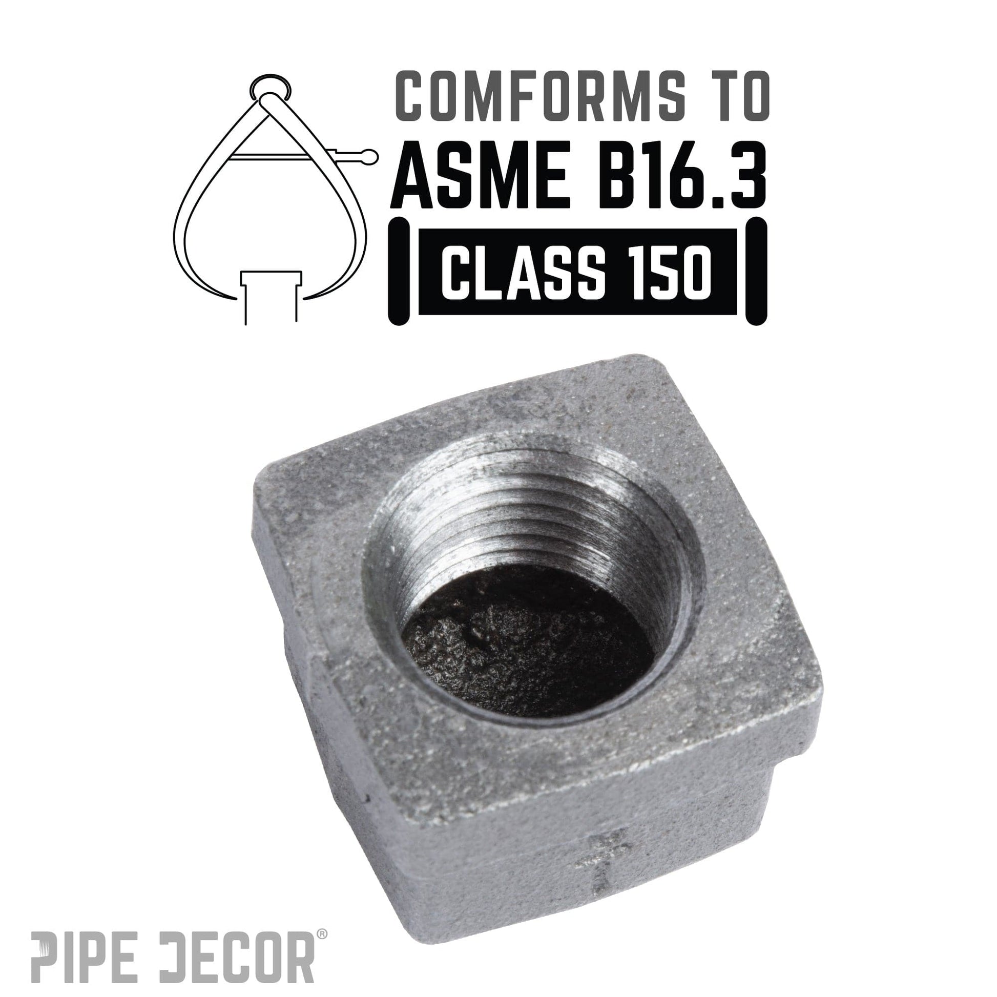 1/2 in. Black Square Cap