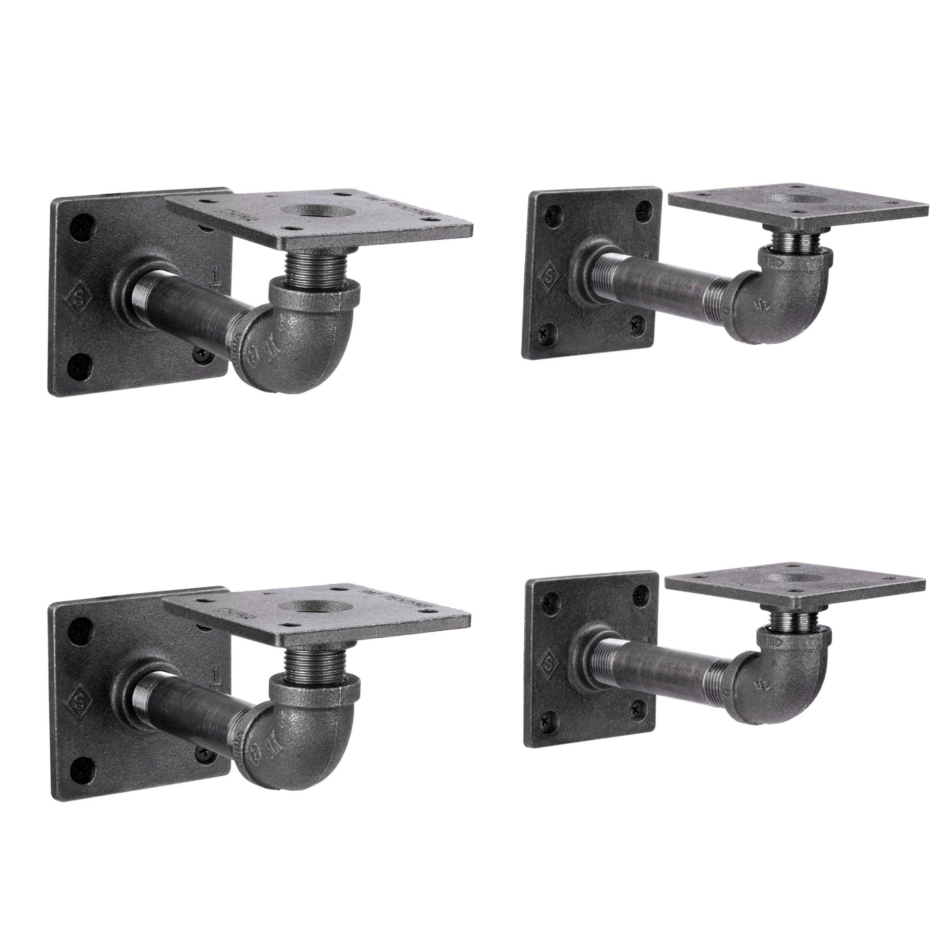 1/2 in. x 4 in. Square Double Flange Shelf Bracket Kit, 4 Pack