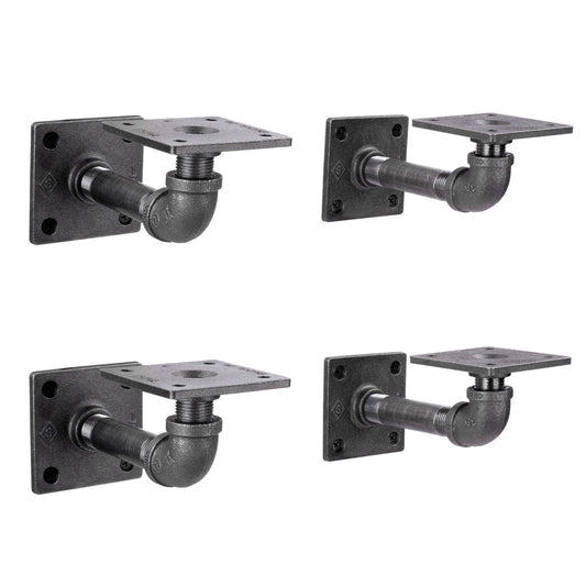 1/2 in. x 4 in. Square Double Flange Shelf Bracket Kit, 4 Pack