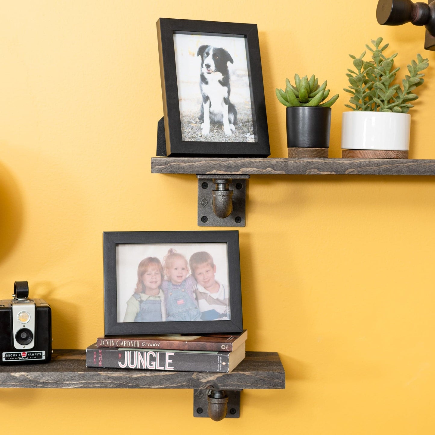 1/2 in. x 4 in. Square Double Flange Shelf Bracket Kit, 4 Pack