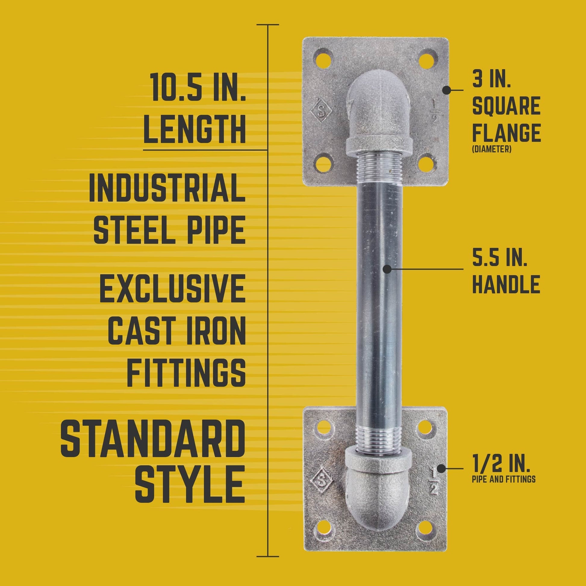 1/2 in. Square Barn Door Handle – 10.5 in. L