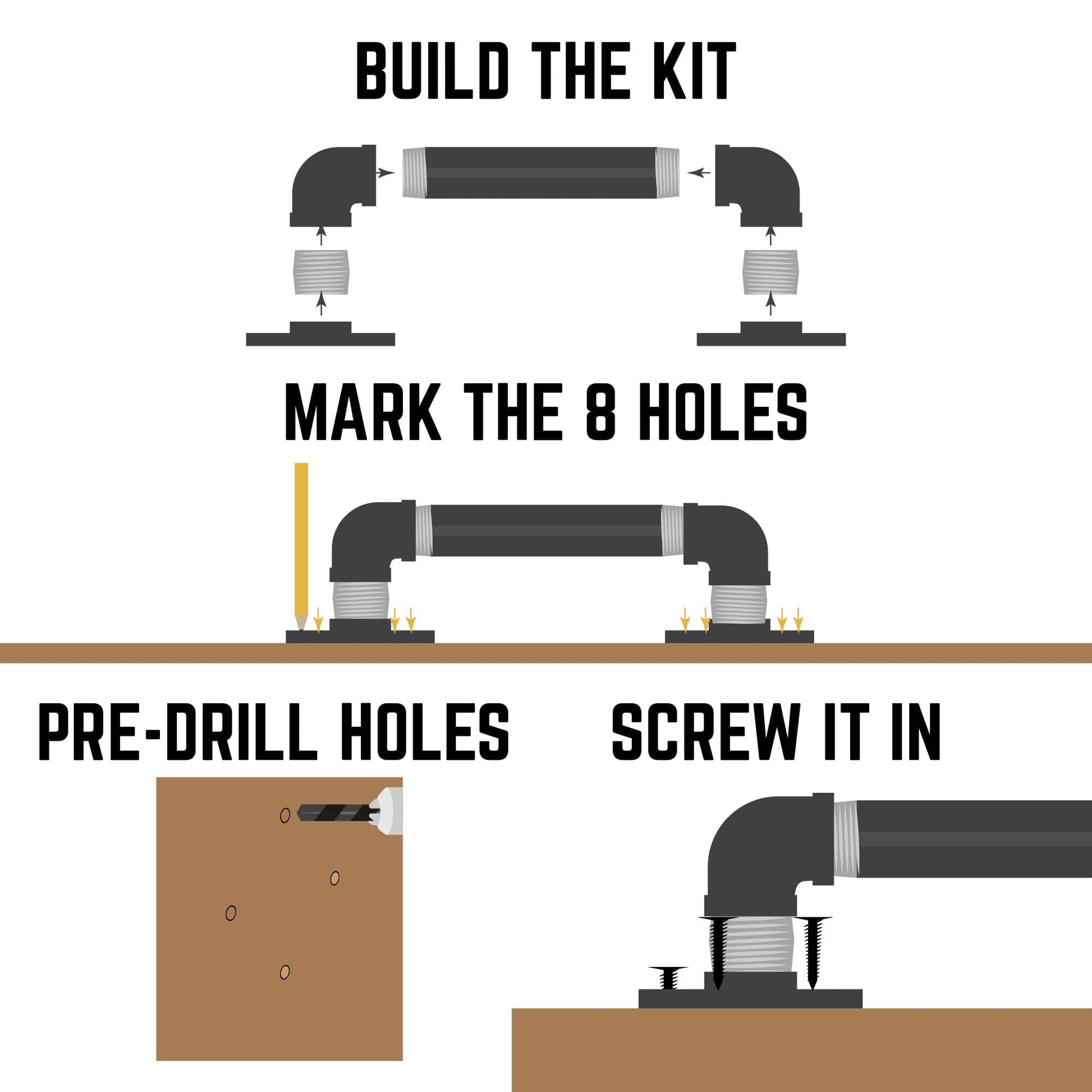 1/2 in. Square Barn Door Handle – 10.5 in. L