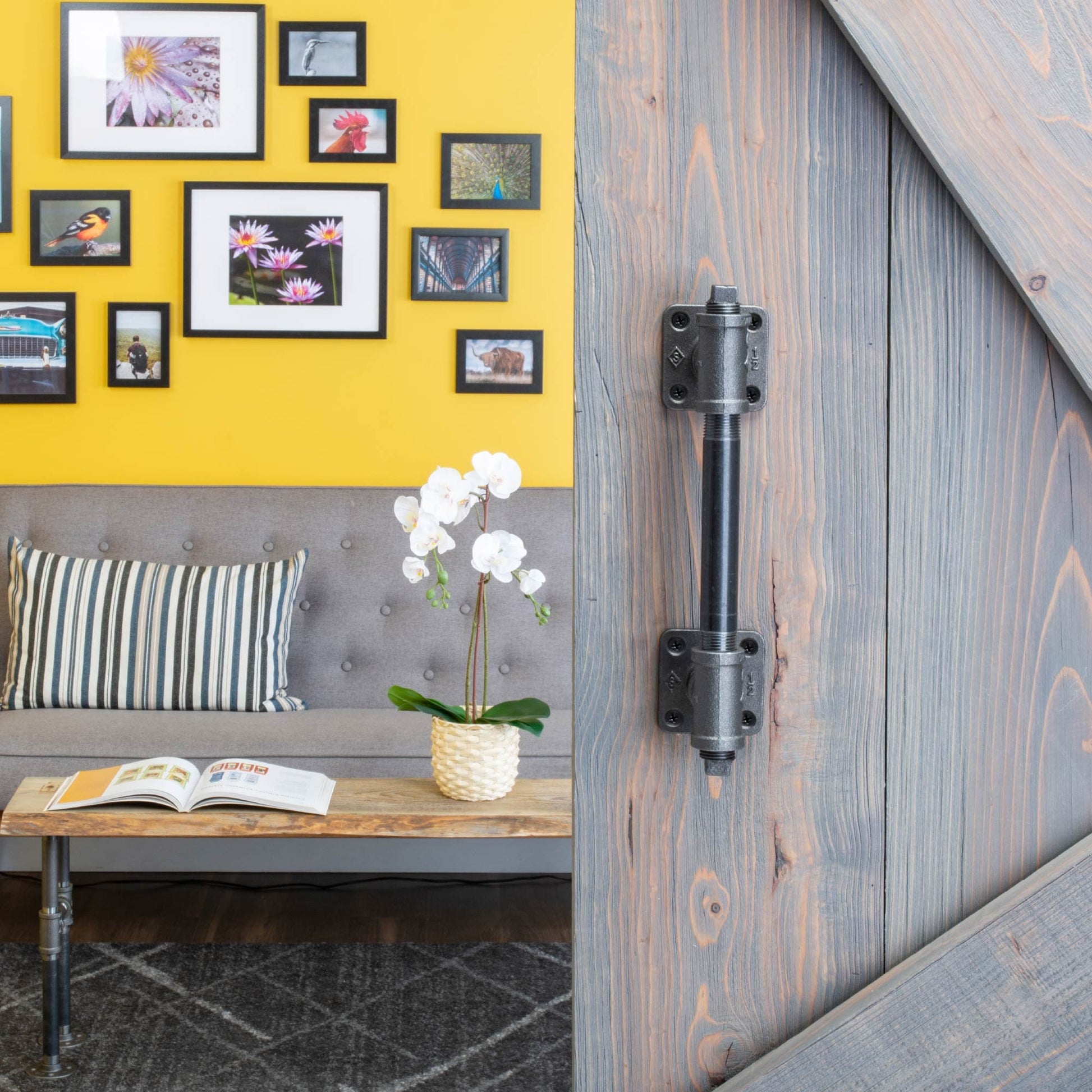 1/2 in. Tee Barn Door Handle, Mini-Square Flange – 10.75 in. L