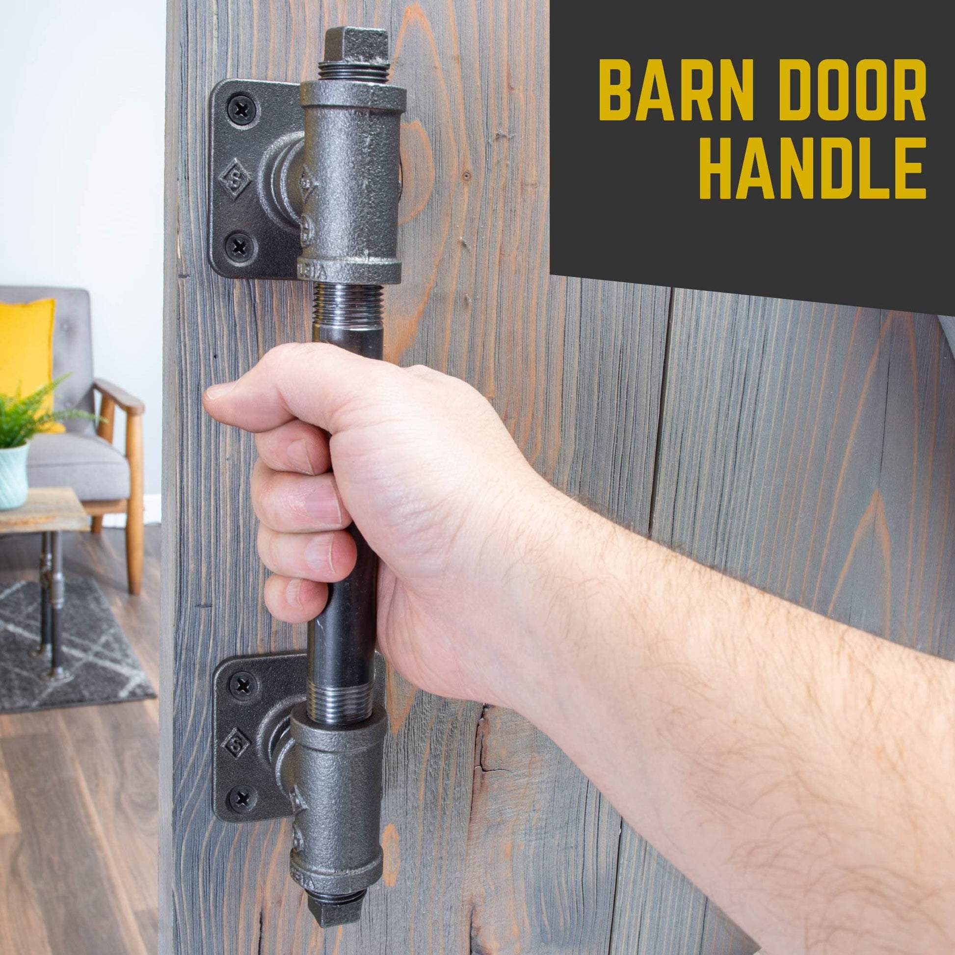 1/2 in. Tee Barn Door Handle, Mini-Square Flange – 10.75 in. L