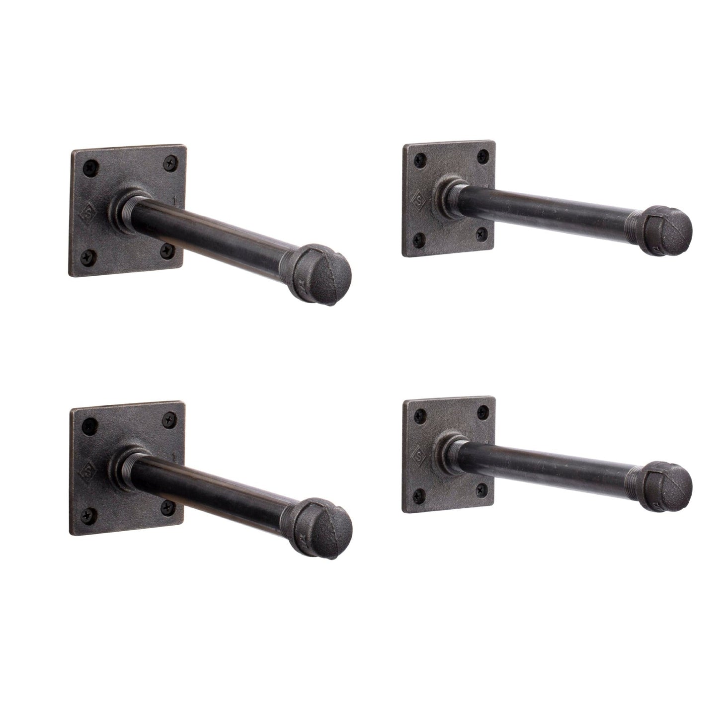 1/2 in. x 8 in. Square Flange Shelf Bracket Kit, 4 Pack