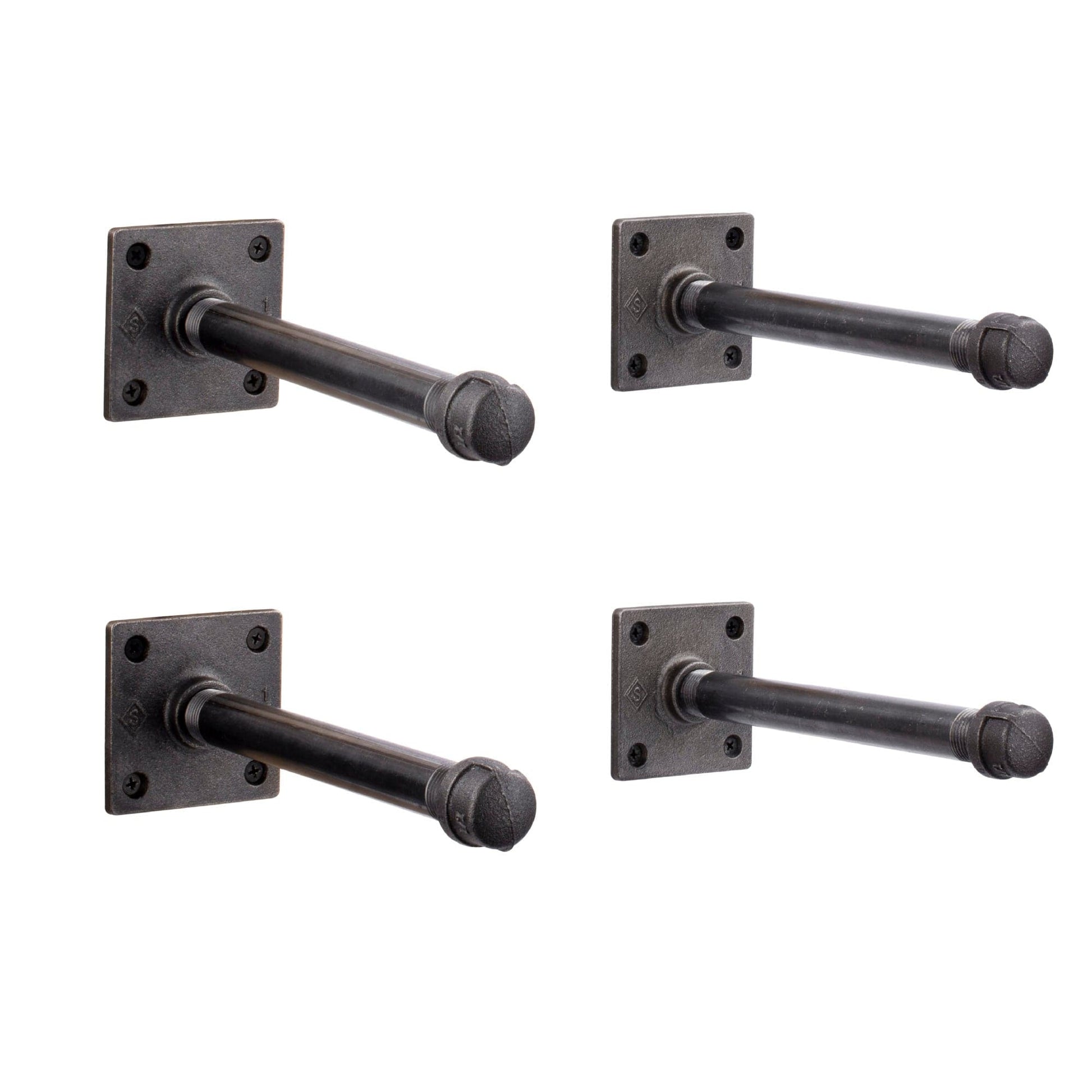 1/2 in. x 8 in. Square Flange Shelf Bracket Kit, 4 Pack