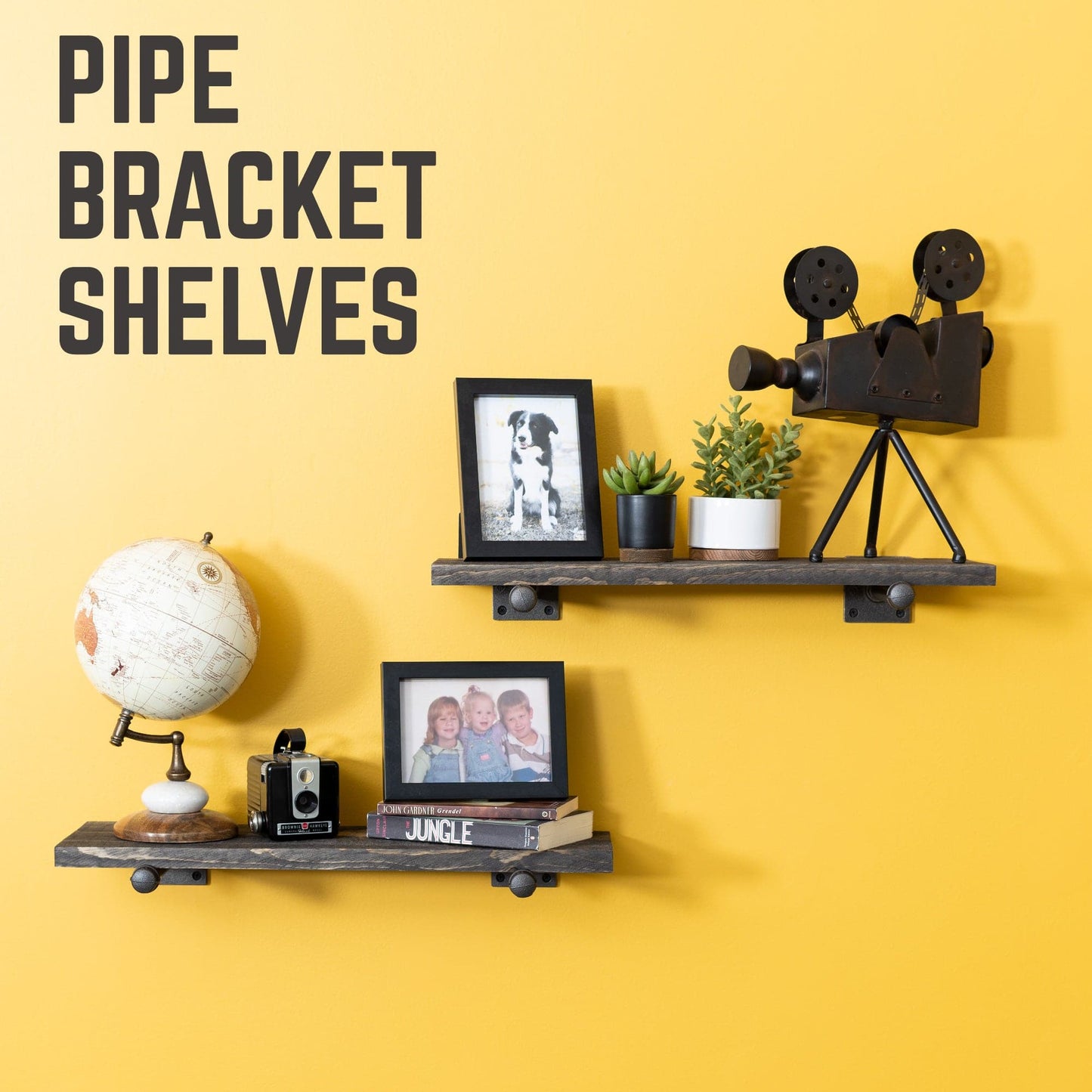 1/2 in. x 8 in. Square Flange Shelf Bracket Kit, 4 Pack