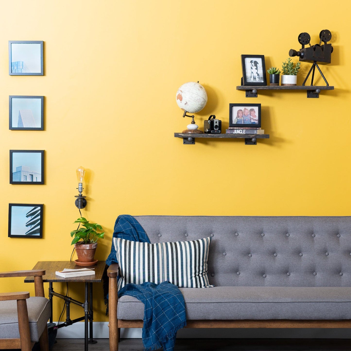 1/2 in. x 8 in. Square Flange Shelf Bracket Kit, 4 Pack