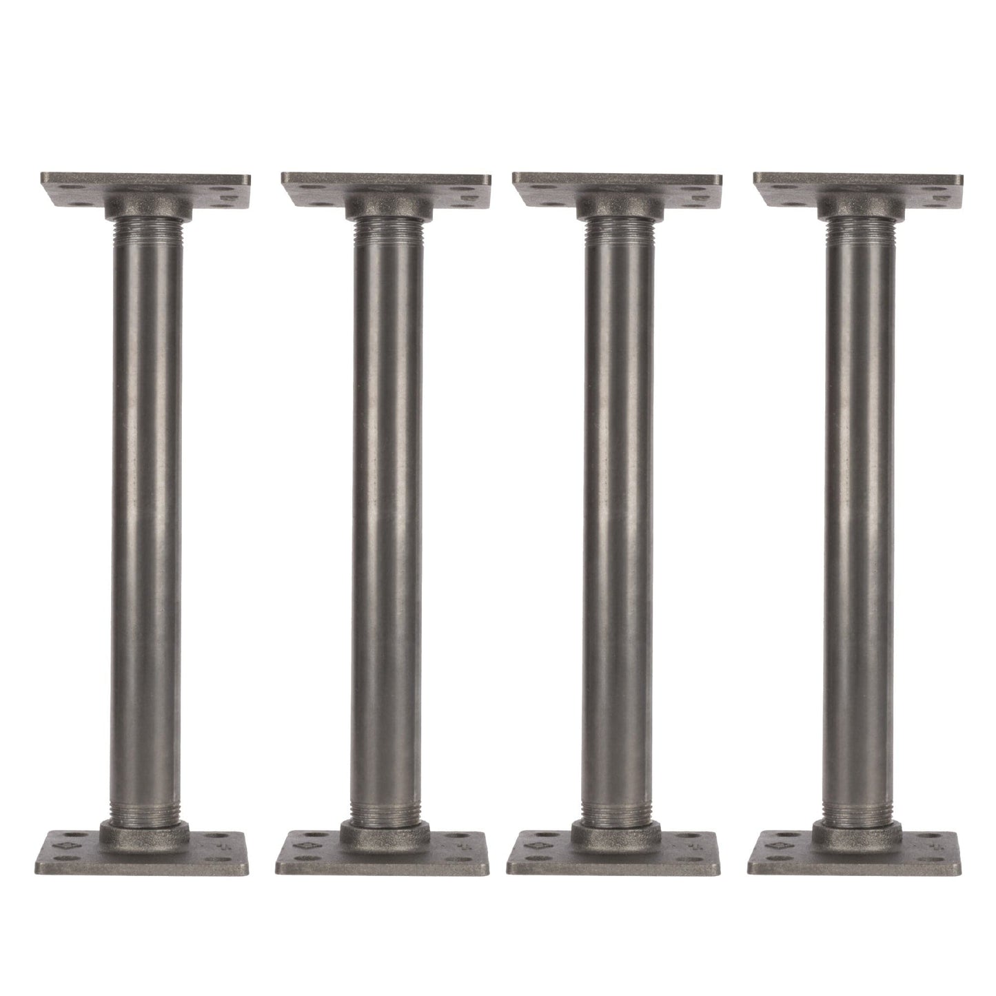 1 in. x 12 in. Square Flange Pipe Table Legs - 4 Pack
