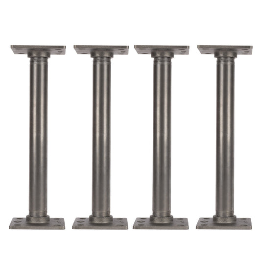 1 in. x 12 in. Square Flange Pipe Table Legs - 4 Pack