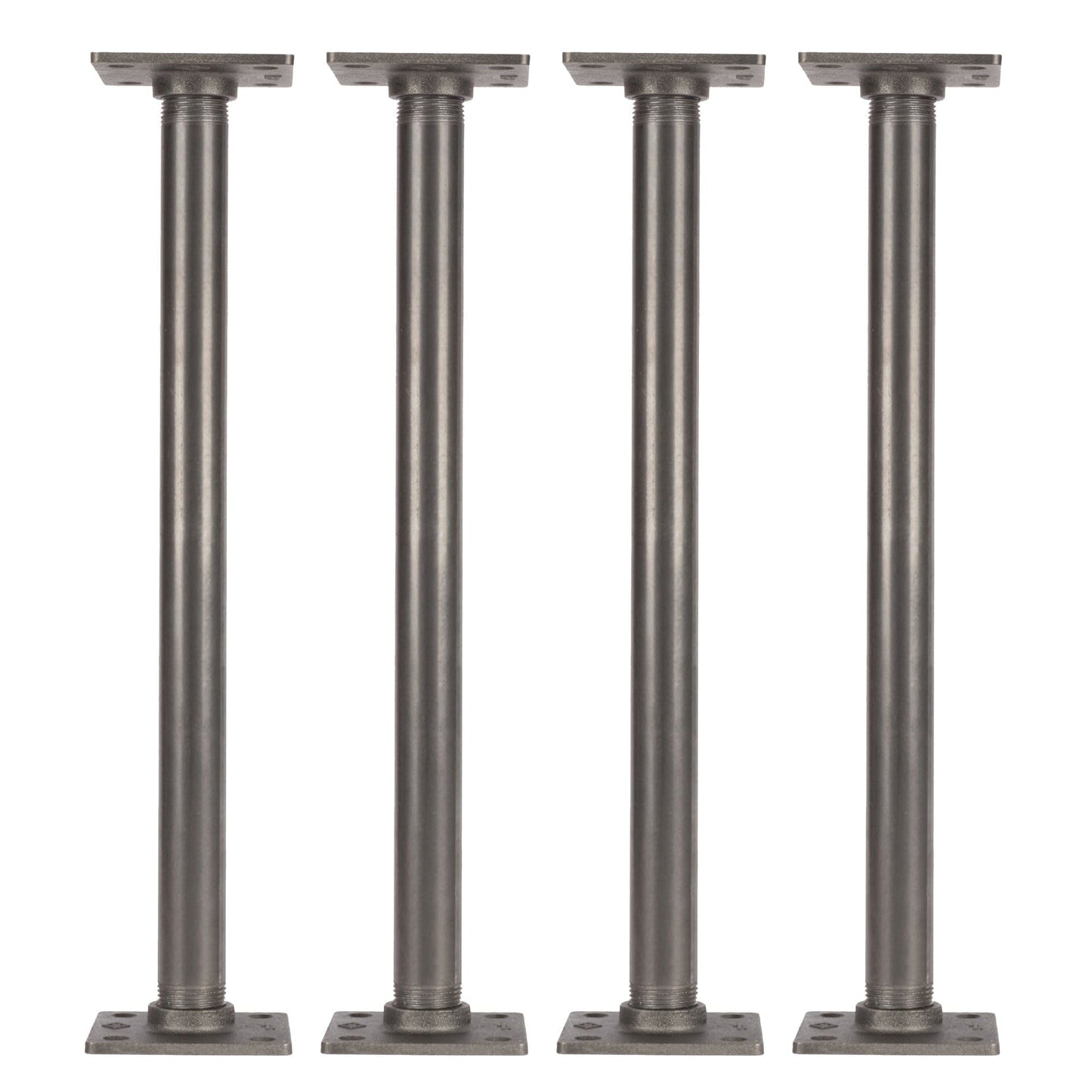 1 in. x 18 in. Square Flange Pipe Table Legs - 4 Pack