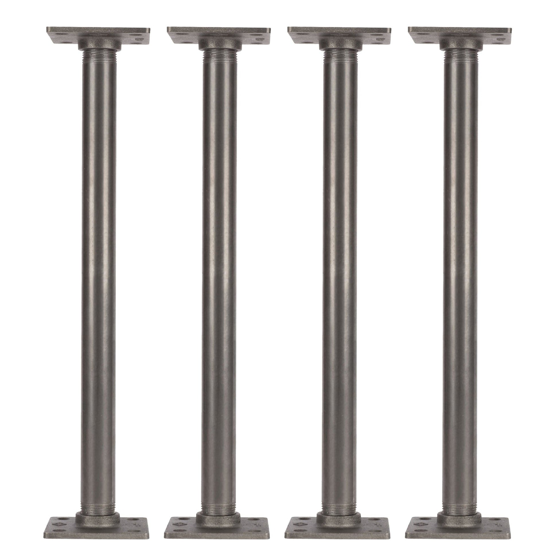 1 in. x 18 in. Square Flange Pipe Table Legs - 4 Pack