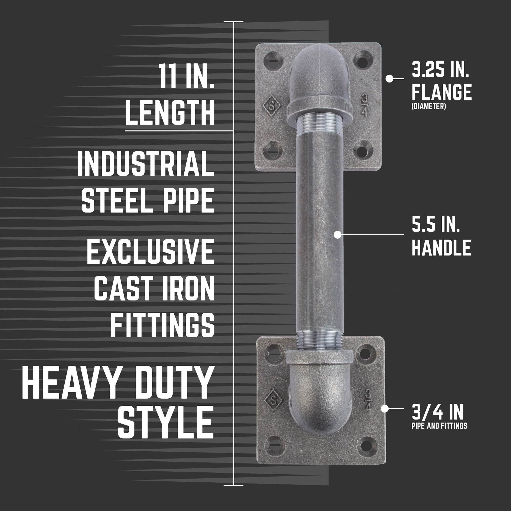 3/4 in. Square Barn Door Handle - 11 in. L