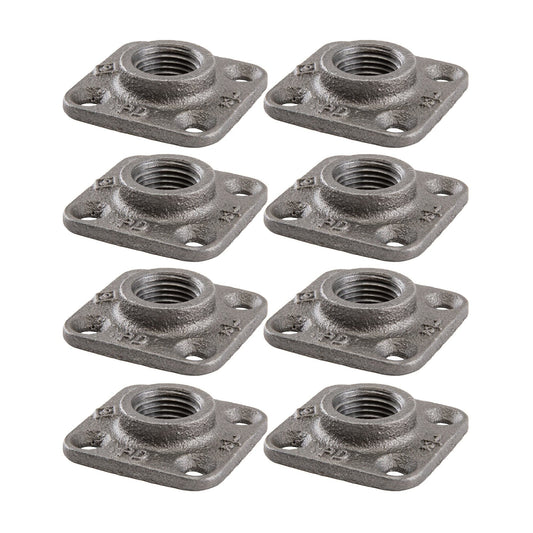 1/2 in. Black Micro Mini Square Flange (8-Pack)