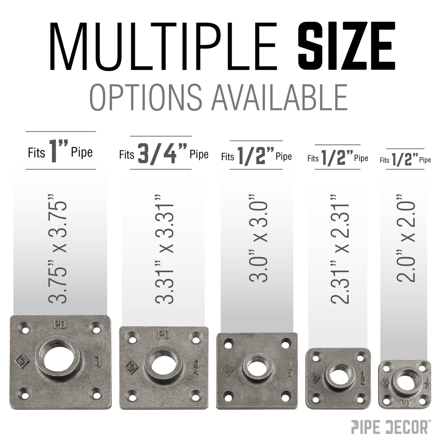 1/2 in. Black Micro Mini Square Flange