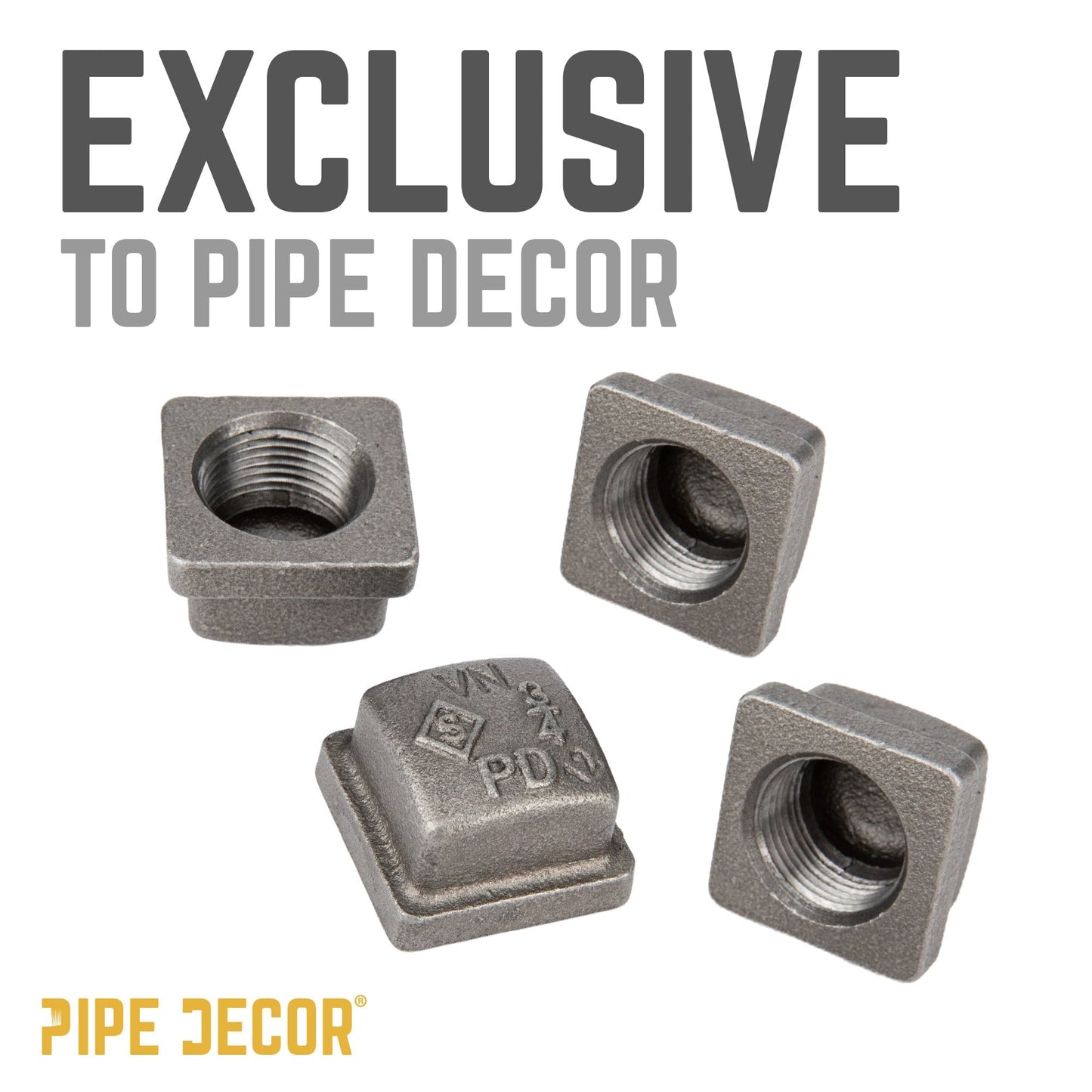 3/4 in. Black Square Cap