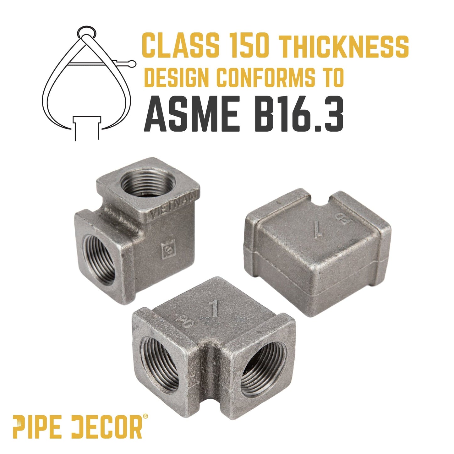 1 in. Black Square 90 Degree Elbow