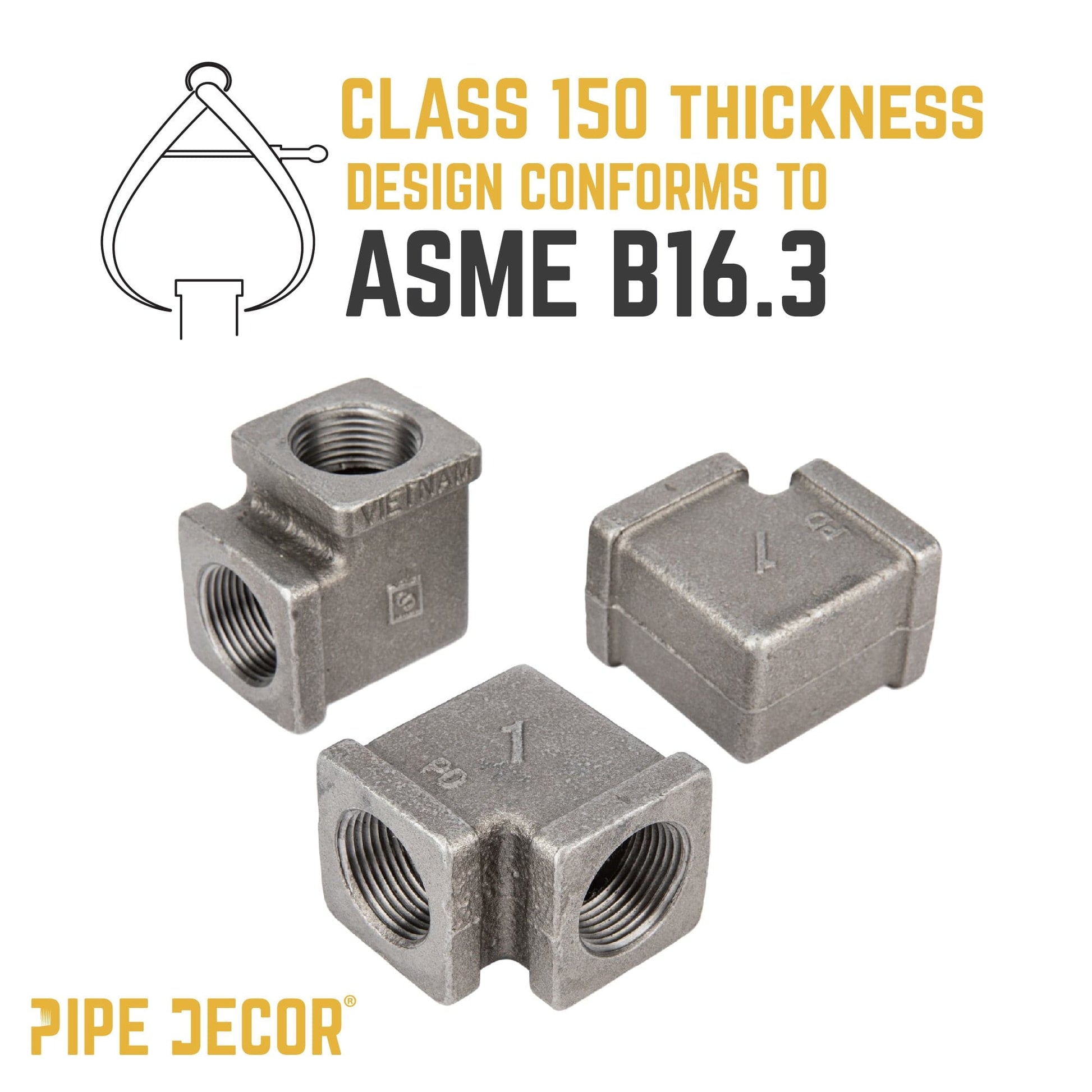 1 in. Black Square 90 Degree Elbow