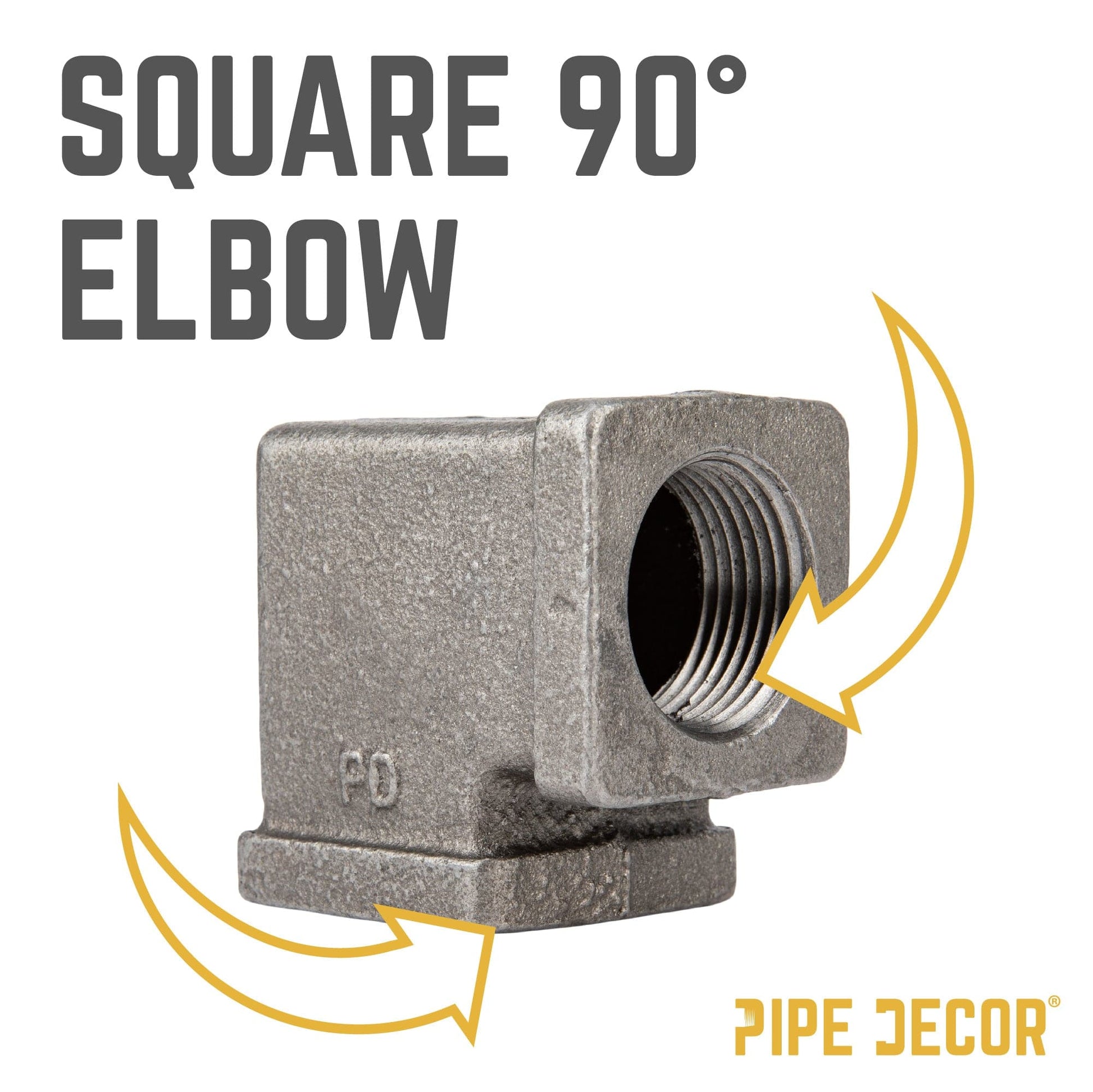 1/2 in. Black Square 90 Degree Elbow