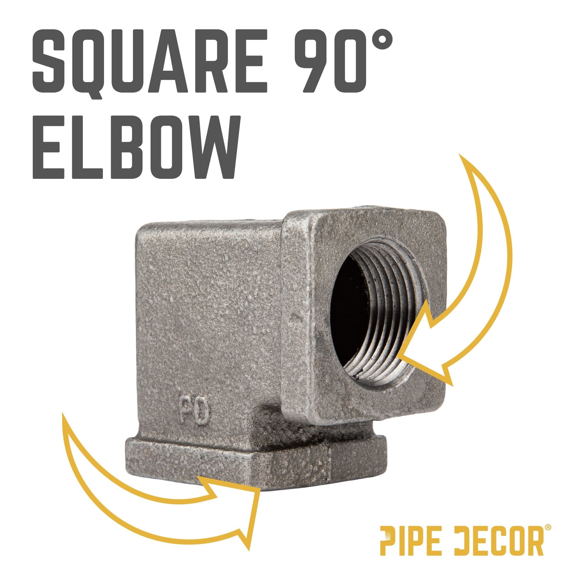 3/4 in. Black Square 90 Degree Elbow