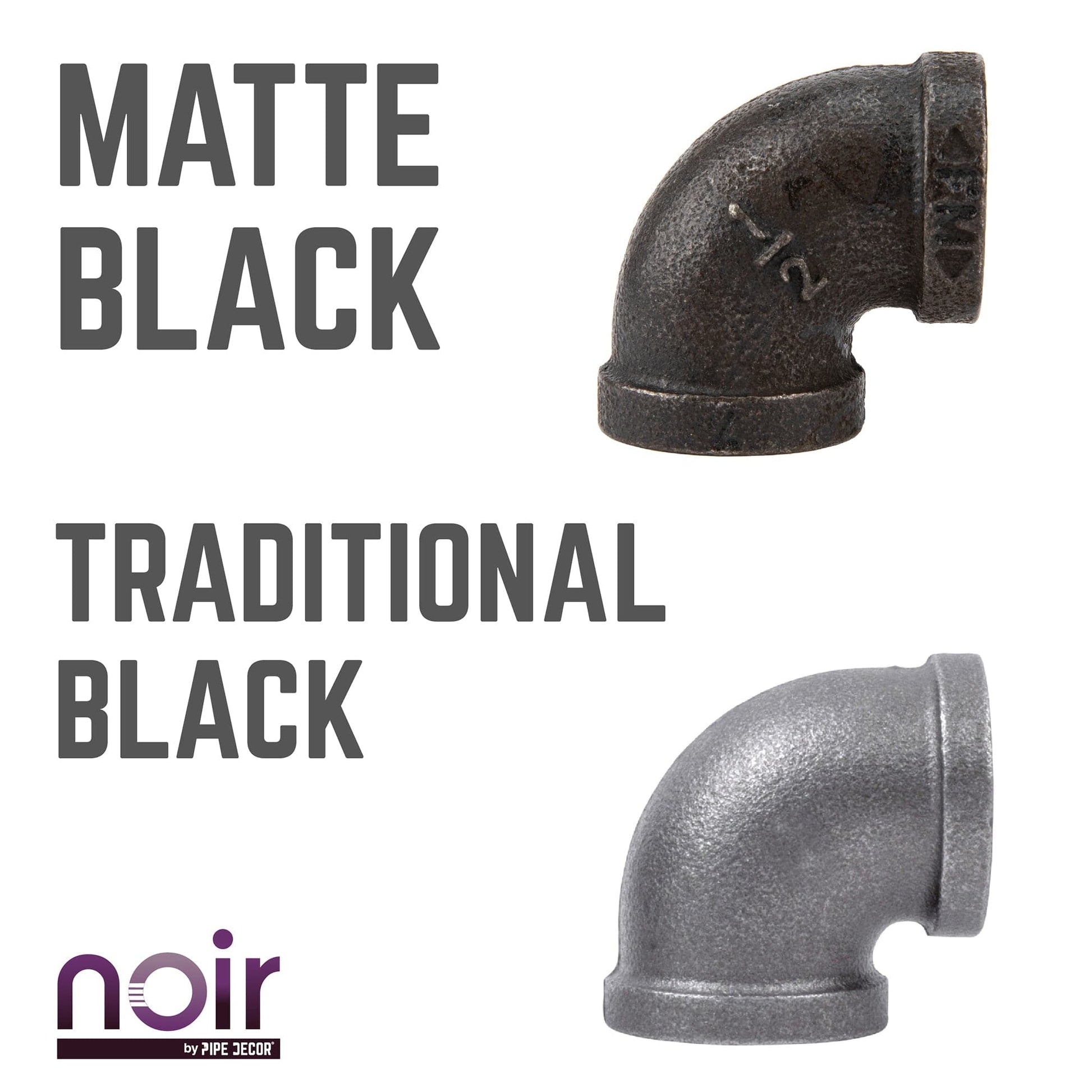 1/2 in. Prefinished Matte Black 90 Degree Elbow