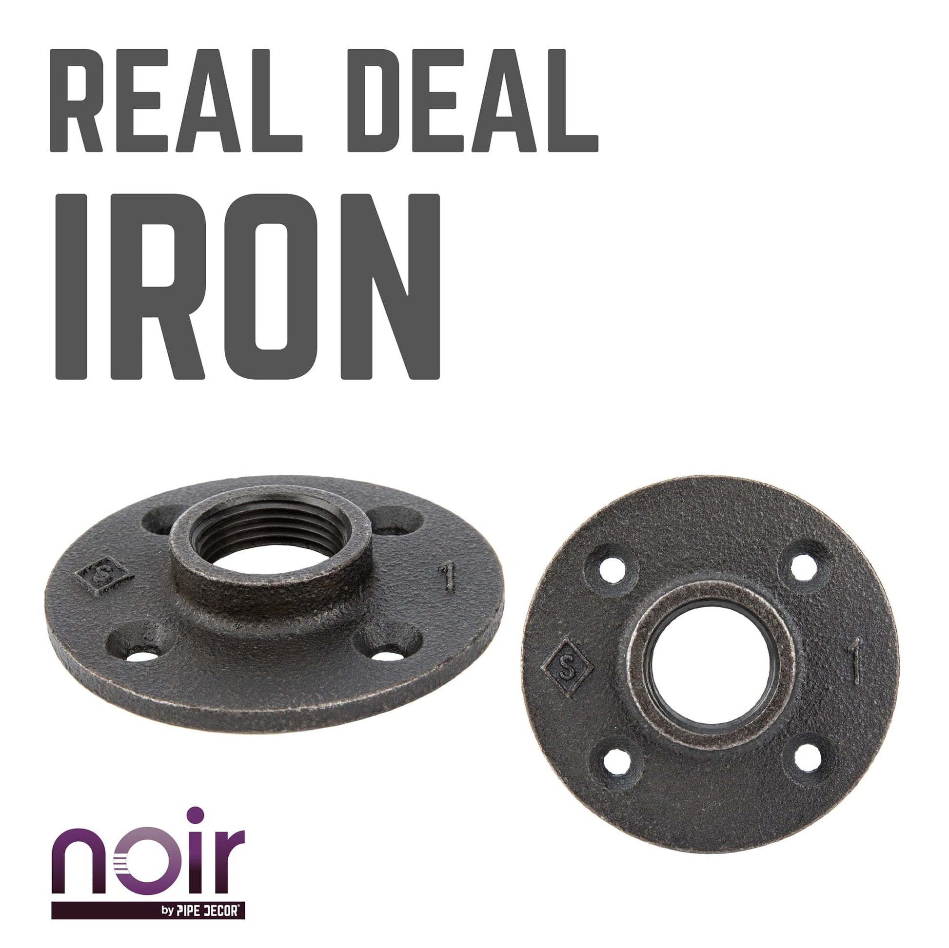 1 in. Prefinished Matte Black Floor Flange