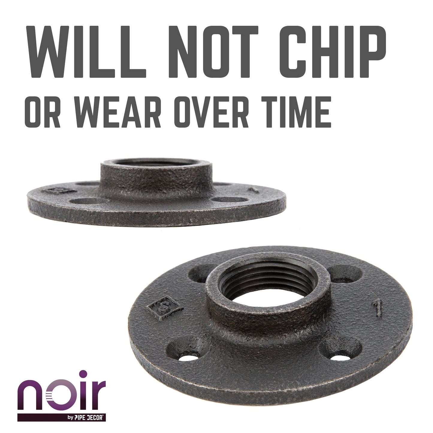 1 in. Prefinished Matte Black Floor Flange