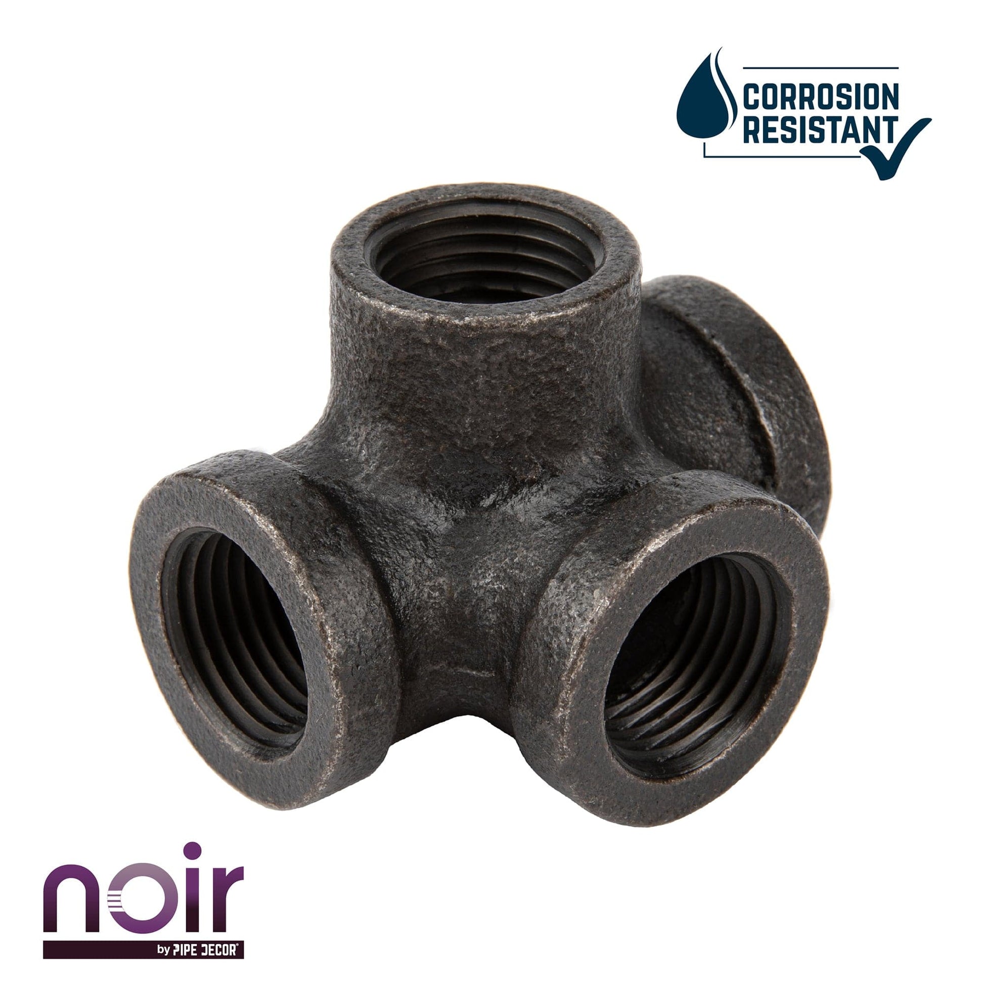 1/2 in.  Prefinished Matte Black Side Outlet Tee