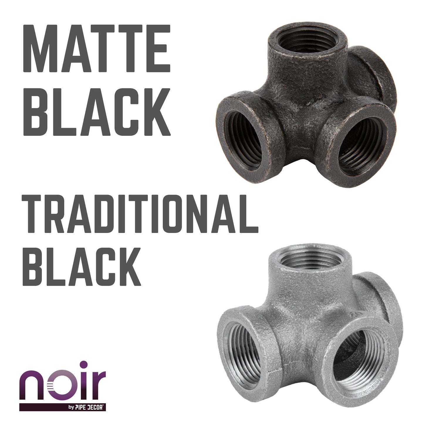 1/2 in.  Prefinished Matte Black Side Outlet Tee