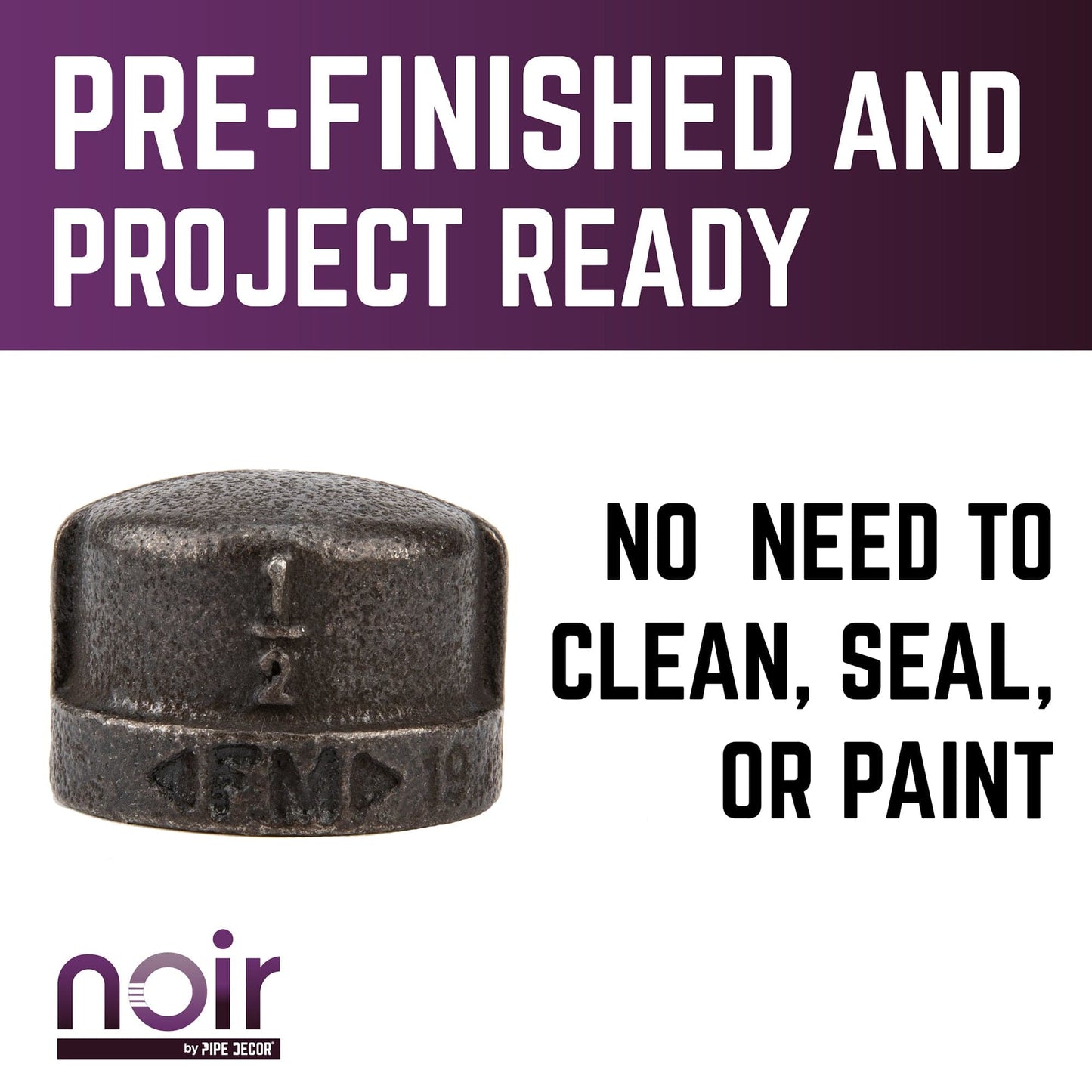 1/2 in. Prefinished Matte Black Cap