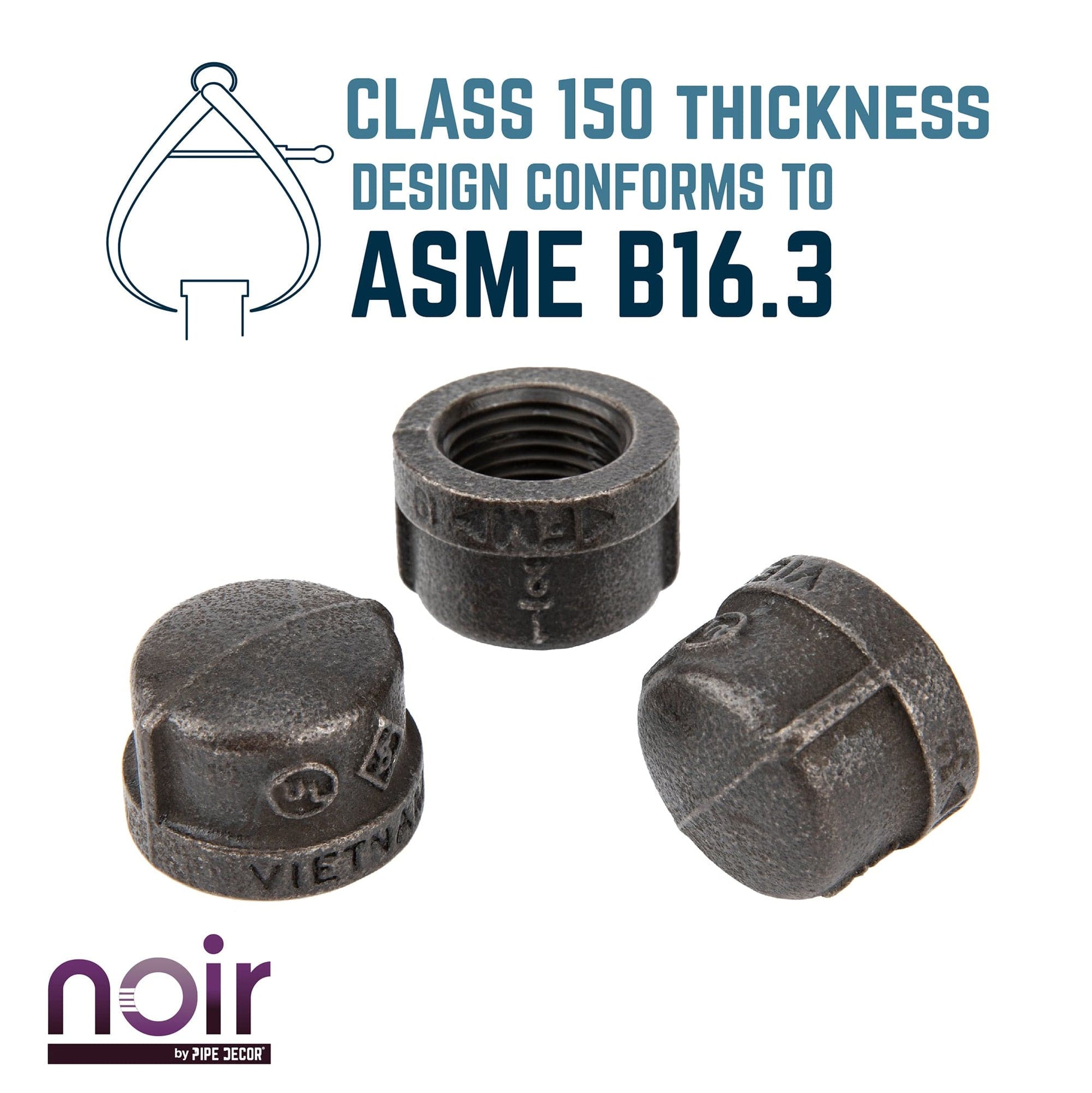 1/2 in. Prefinished Matte Black Cap