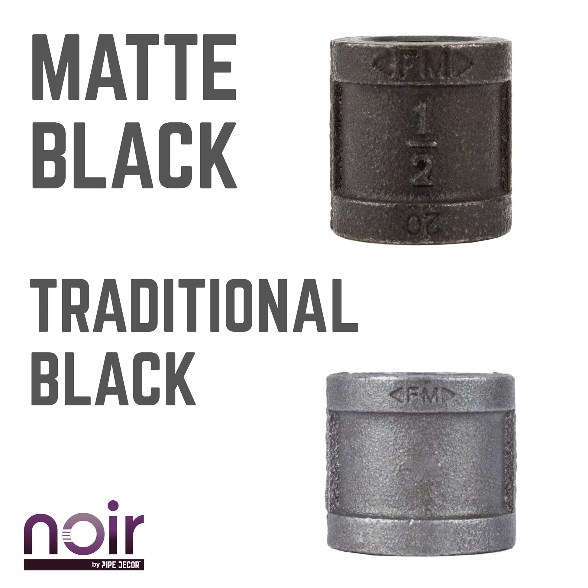 1/2 in. Prefinished Matte Black Coupling