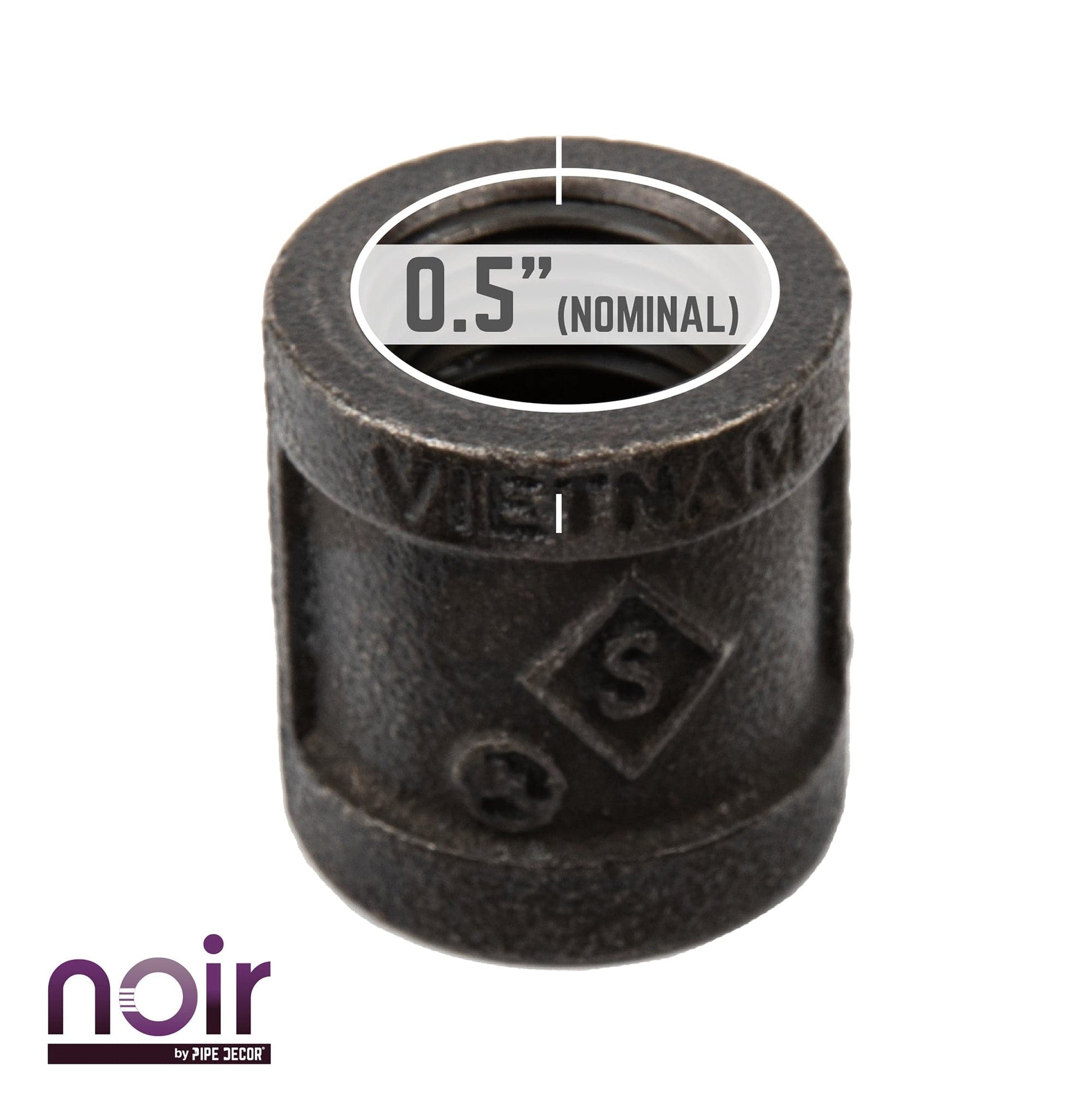 1/2 in. Prefinished Matte Black Coupling