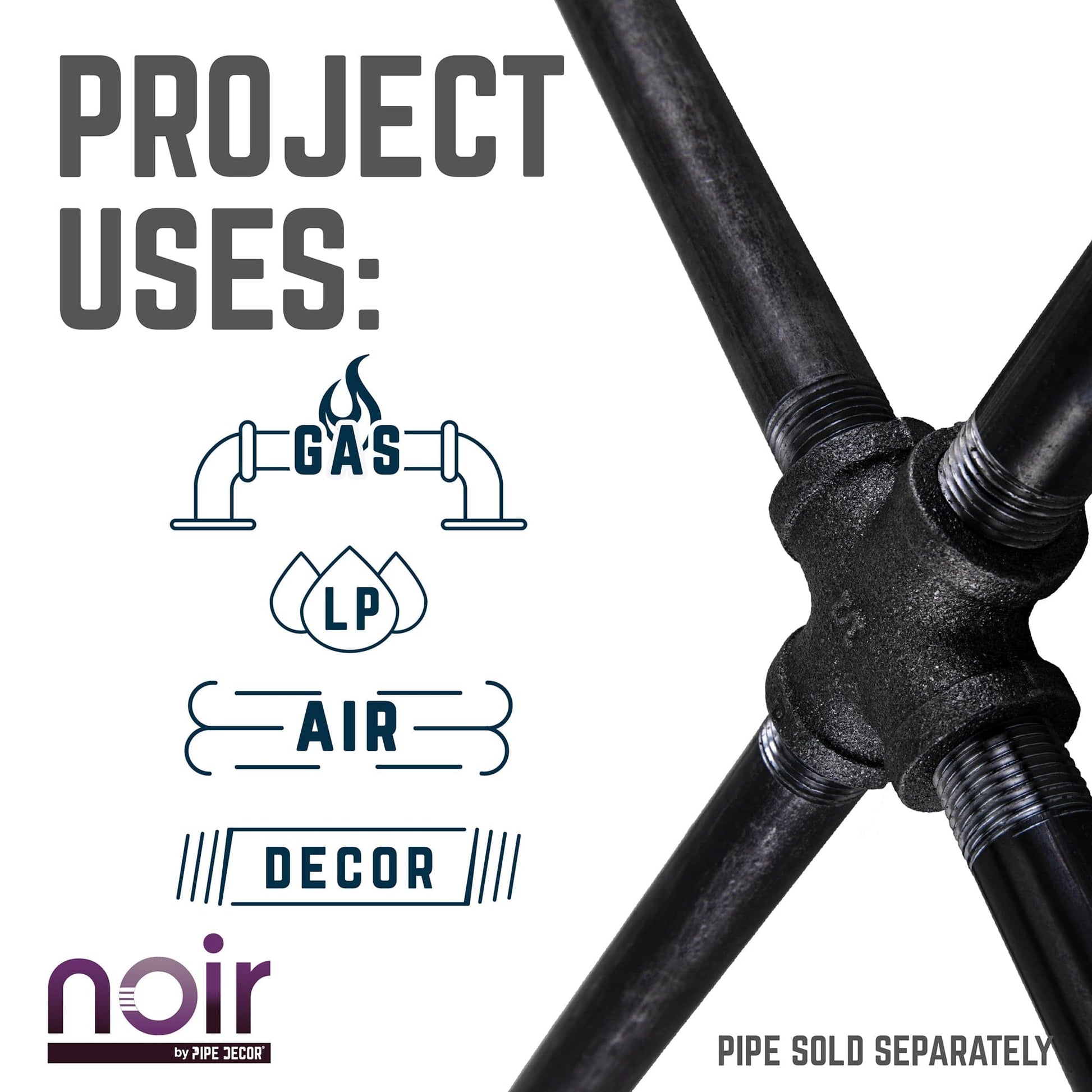 1/2 in. Prefinished Matte Black Cross