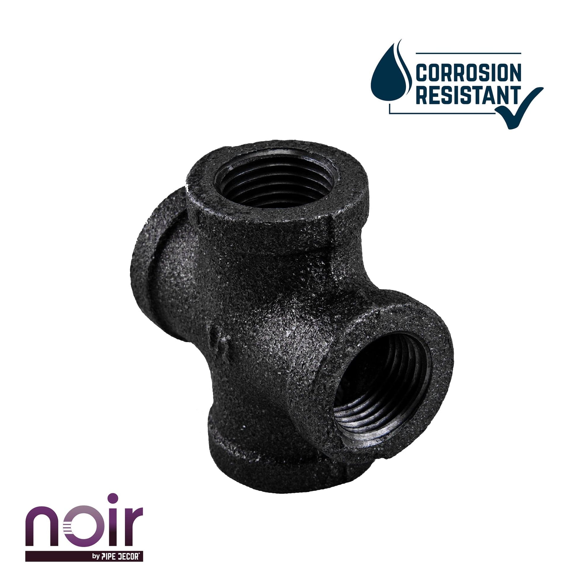 1/2 in. Prefinished Matte Black Cross