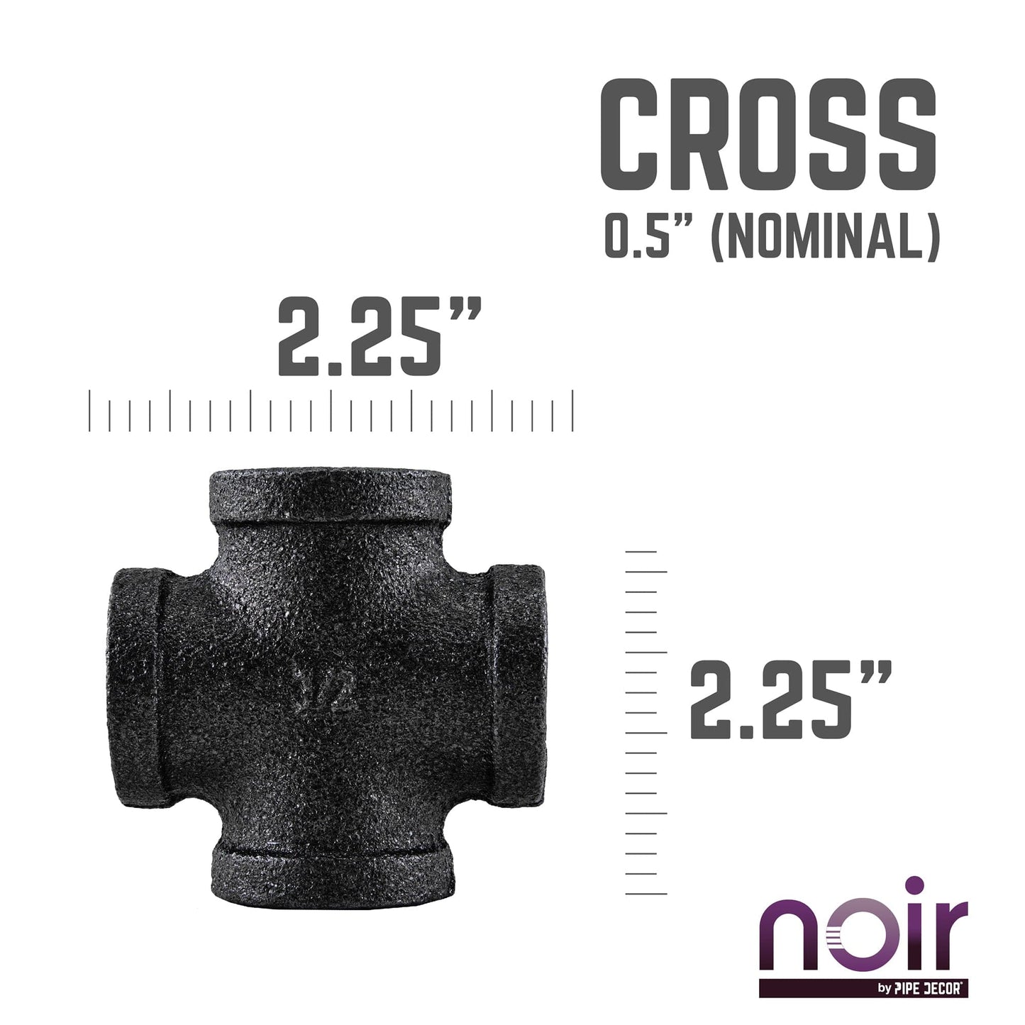 1/2 in. Prefinished Matte Black Cross