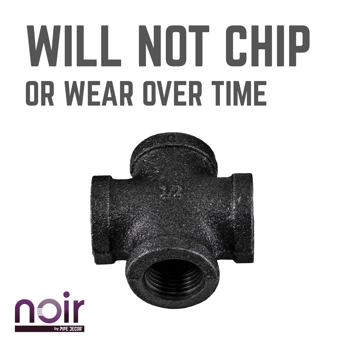 1/2 in. Prefinished Matte Black Cross