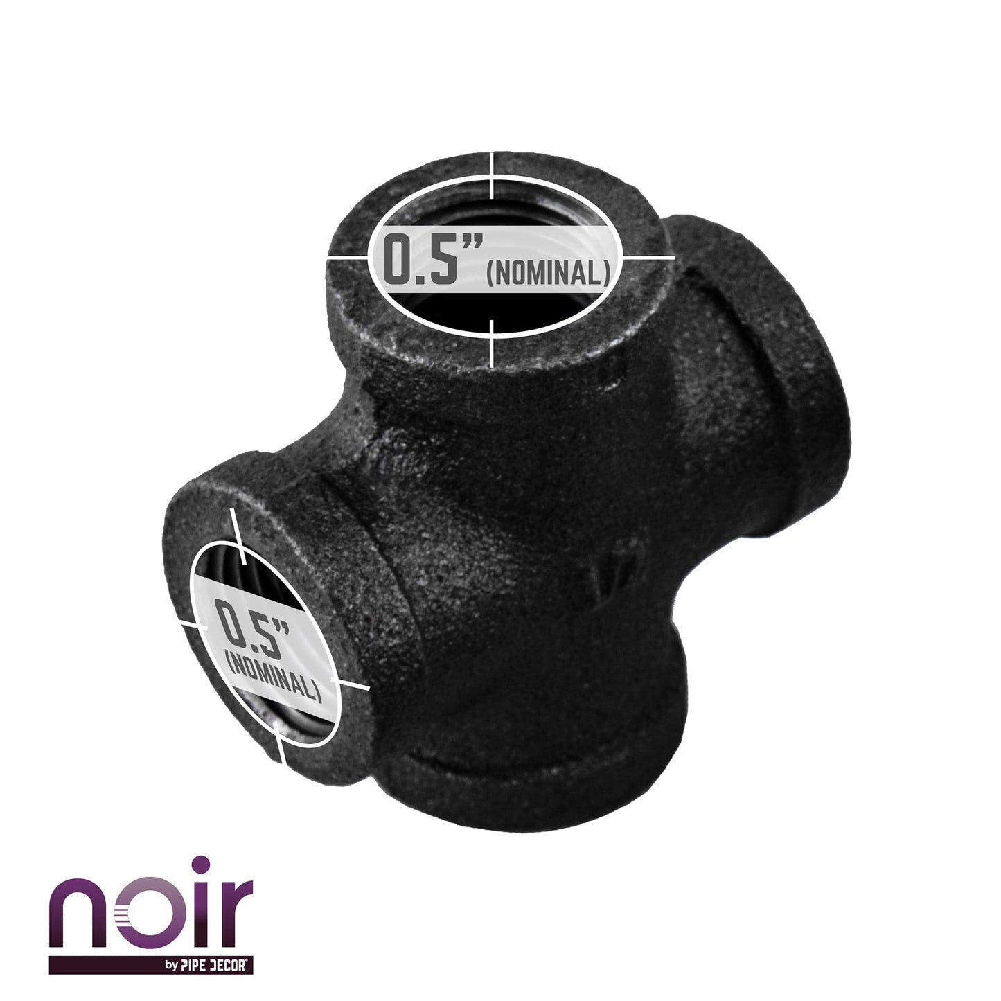 1/2 in. Prefinished Matte Black Cross