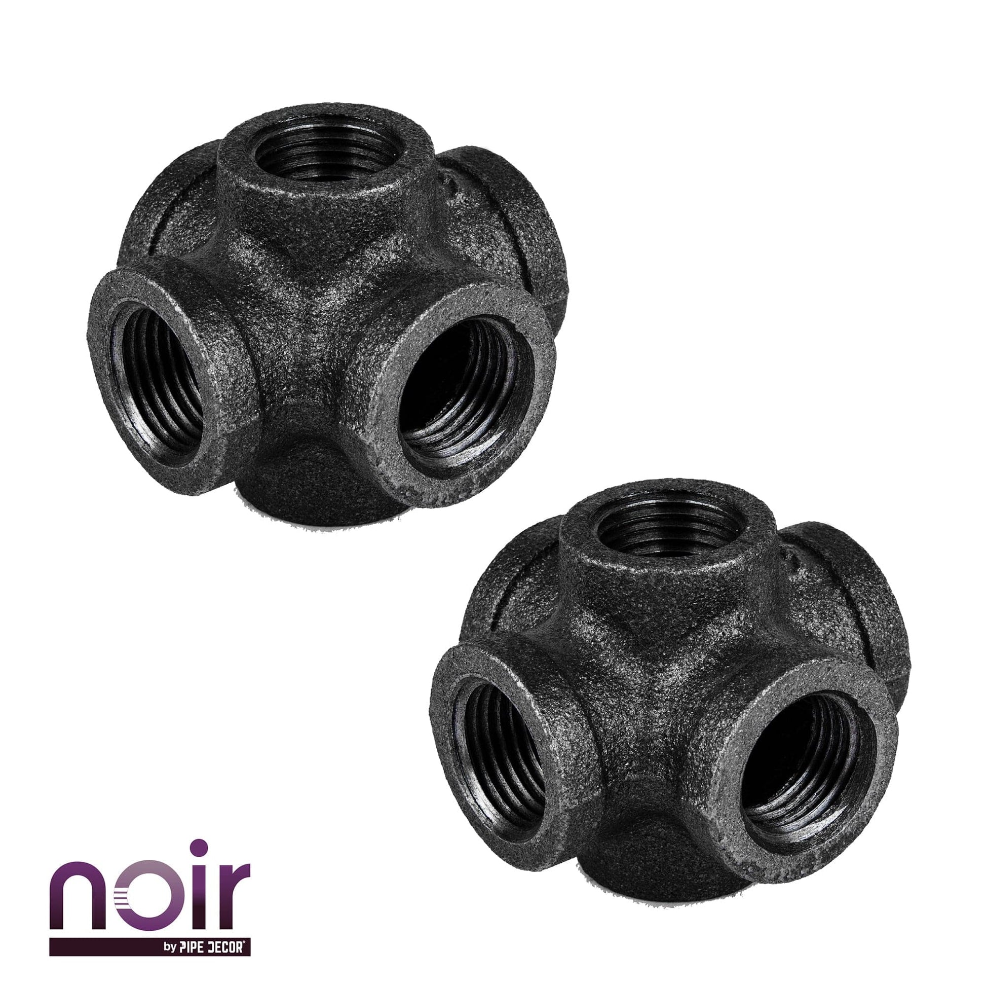 1/2 in. Prefinished Matte Black 6-Way Fitting