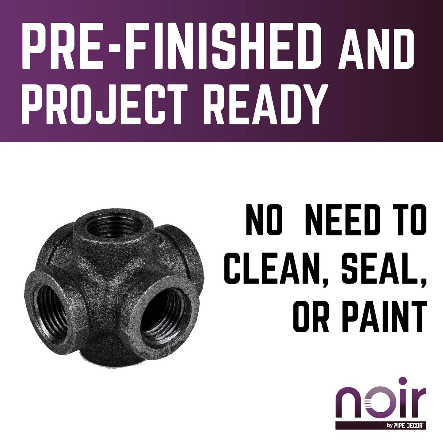 1/2 in. Prefinished Matte Black 6-Way Fitting